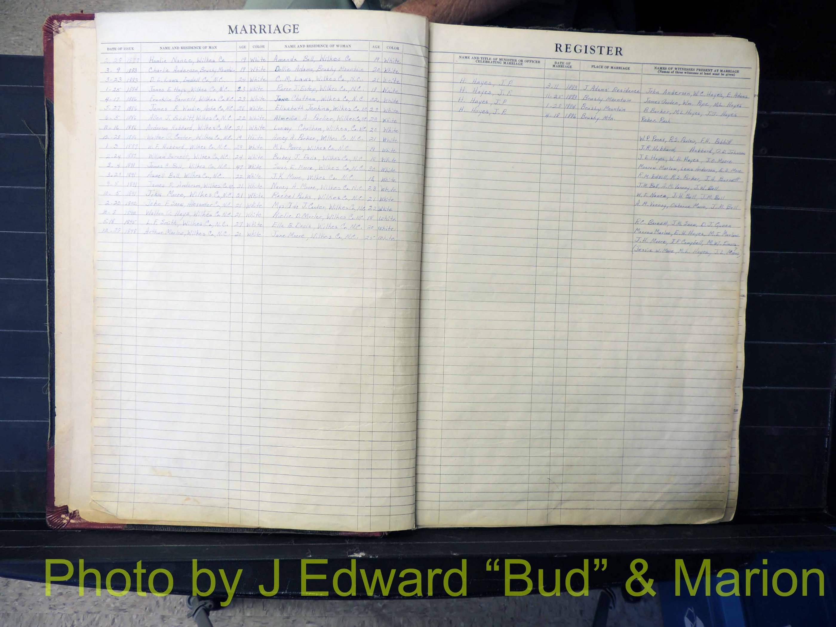 Wilkes Co, NC, Marriage Book 1, 1870-1940 (101).JPG