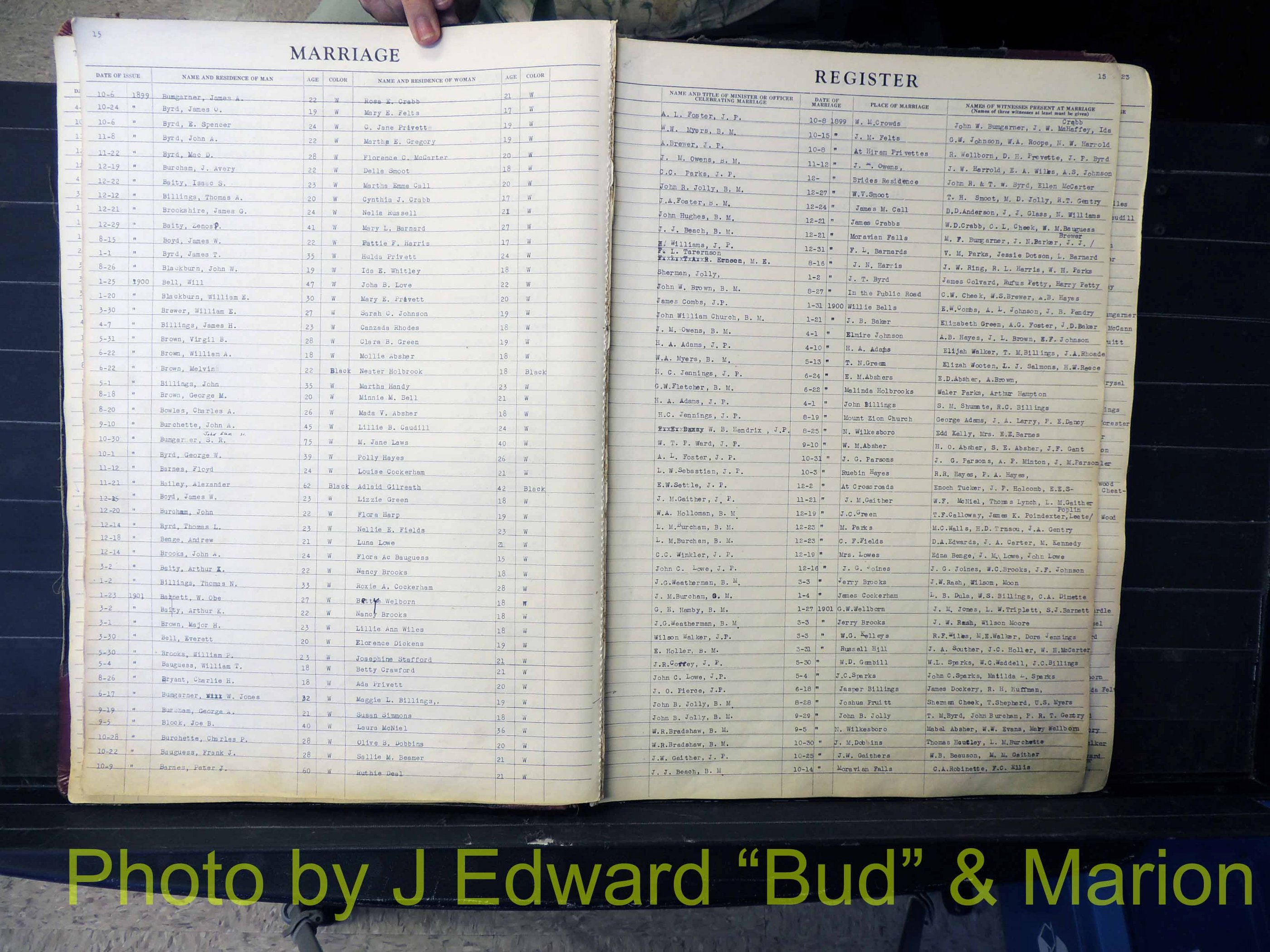 Wilkes Co, NC, Marriage Book 1, 1870-1940 (116).JPG