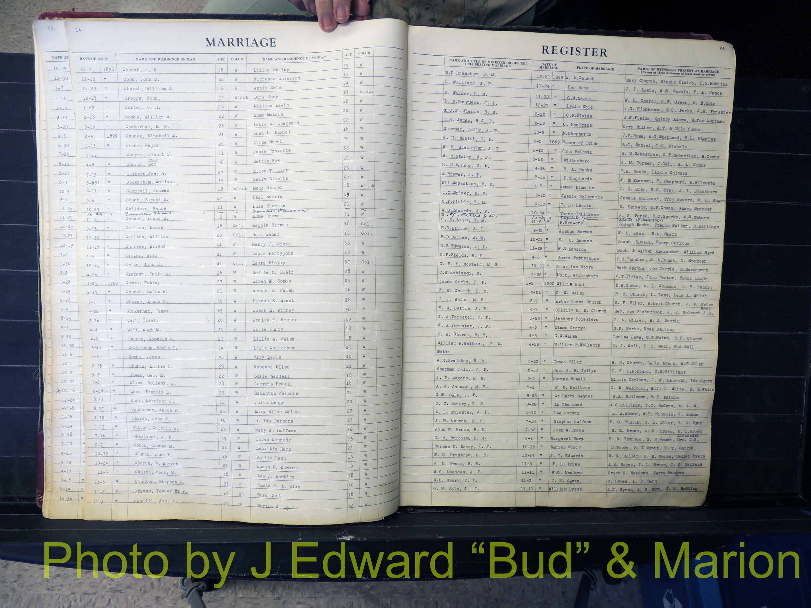 Wilkes Co, NC, Marriage Book 1, 1870-1940 (125).JPG