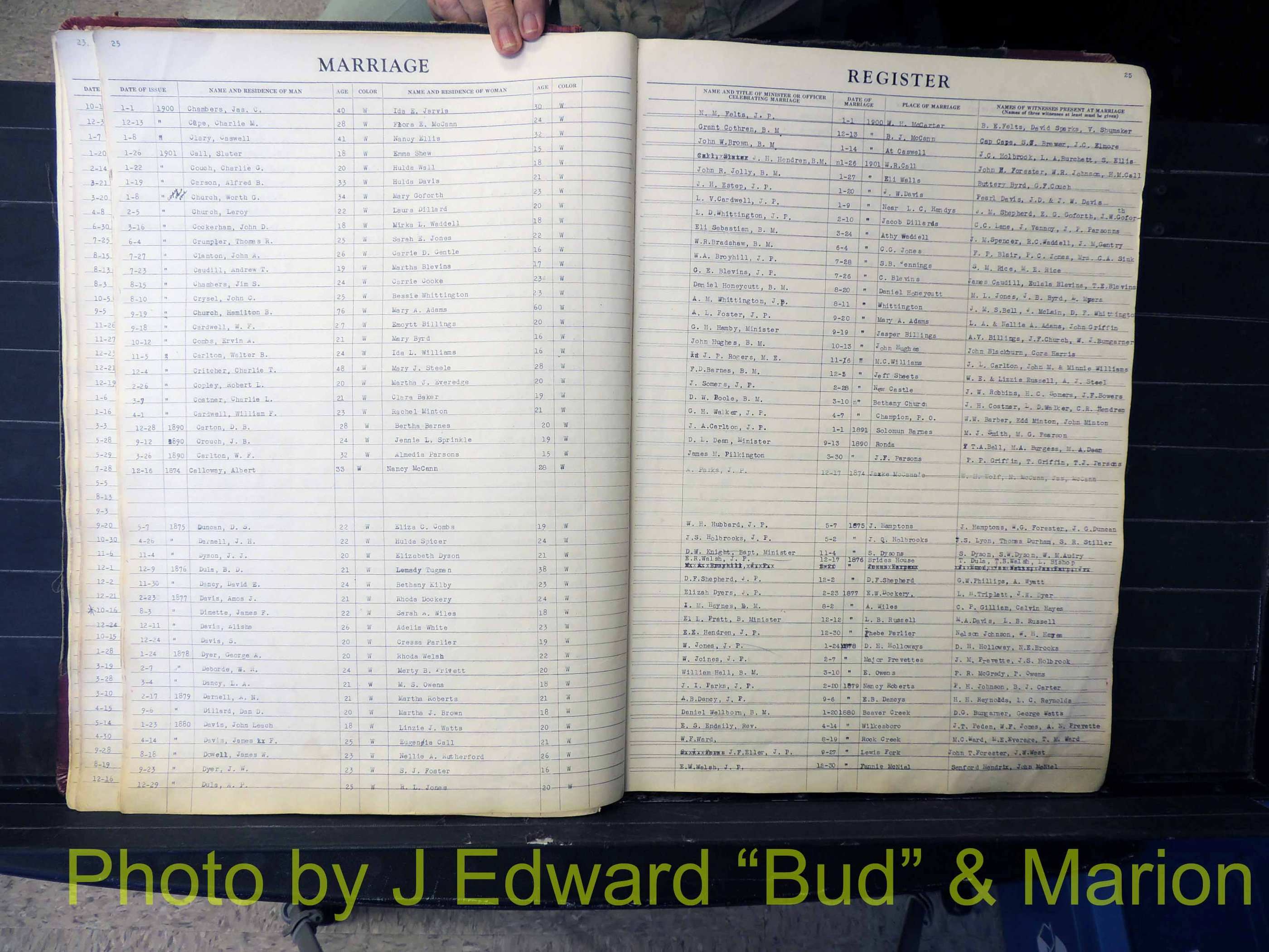Wilkes Co, NC, Marriage Book 1, 1870-1940 (126).JPG