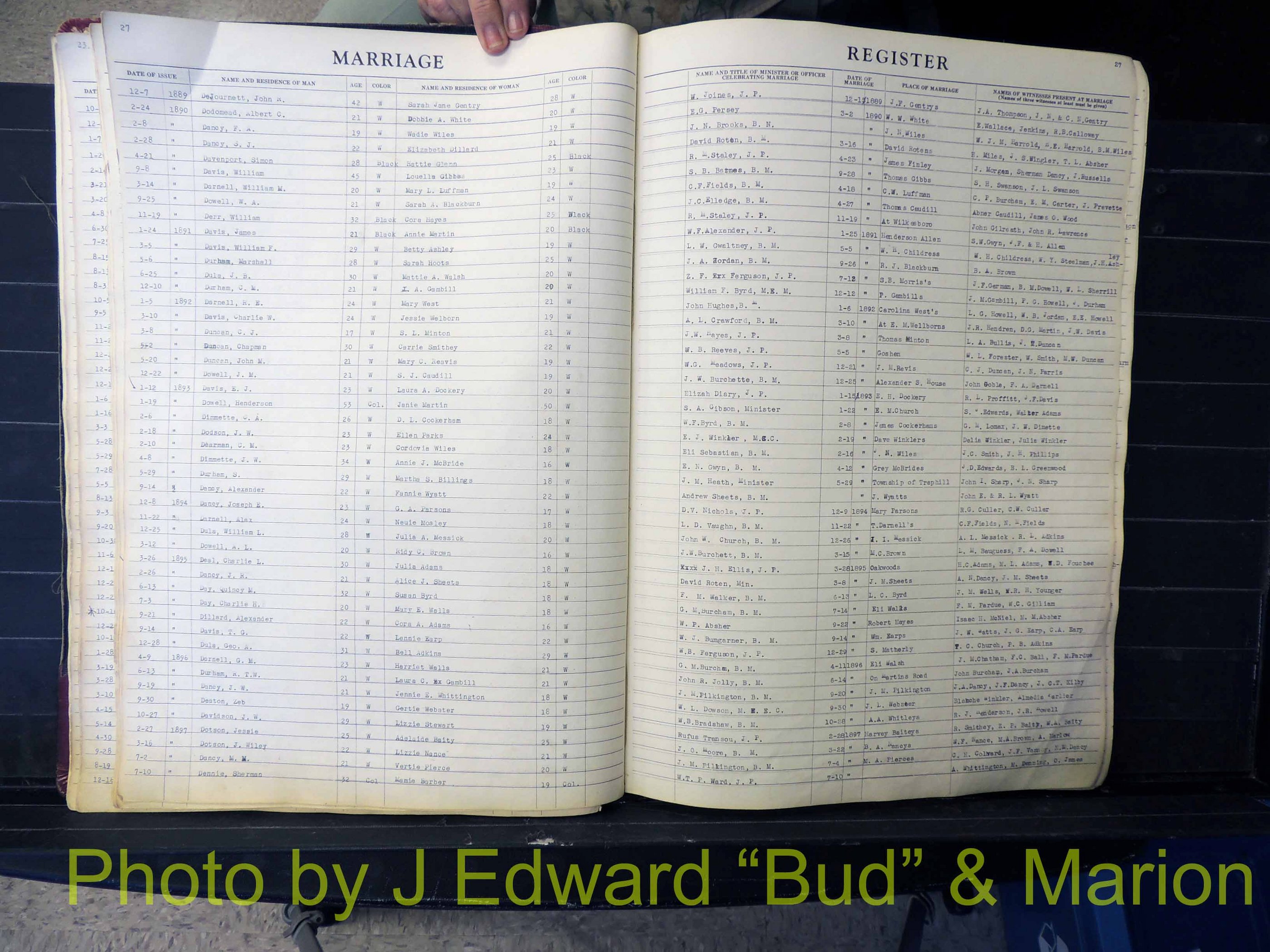Wilkes Co, NC, Marriage Book 1, 1870-1940 (128).JPG