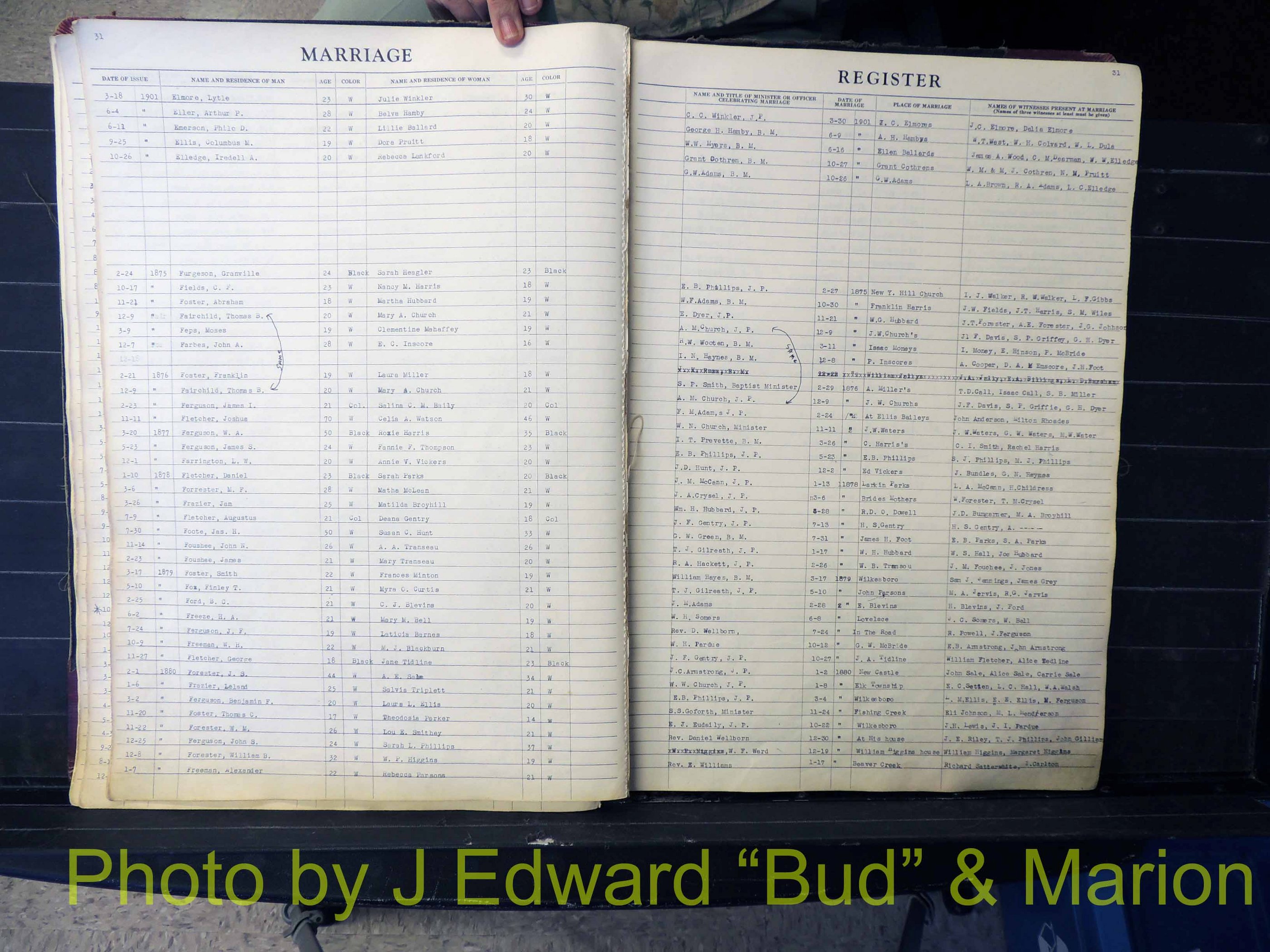 Wilkes Co, NC, Marriage Book 1, 1870-1940 (132).JPG