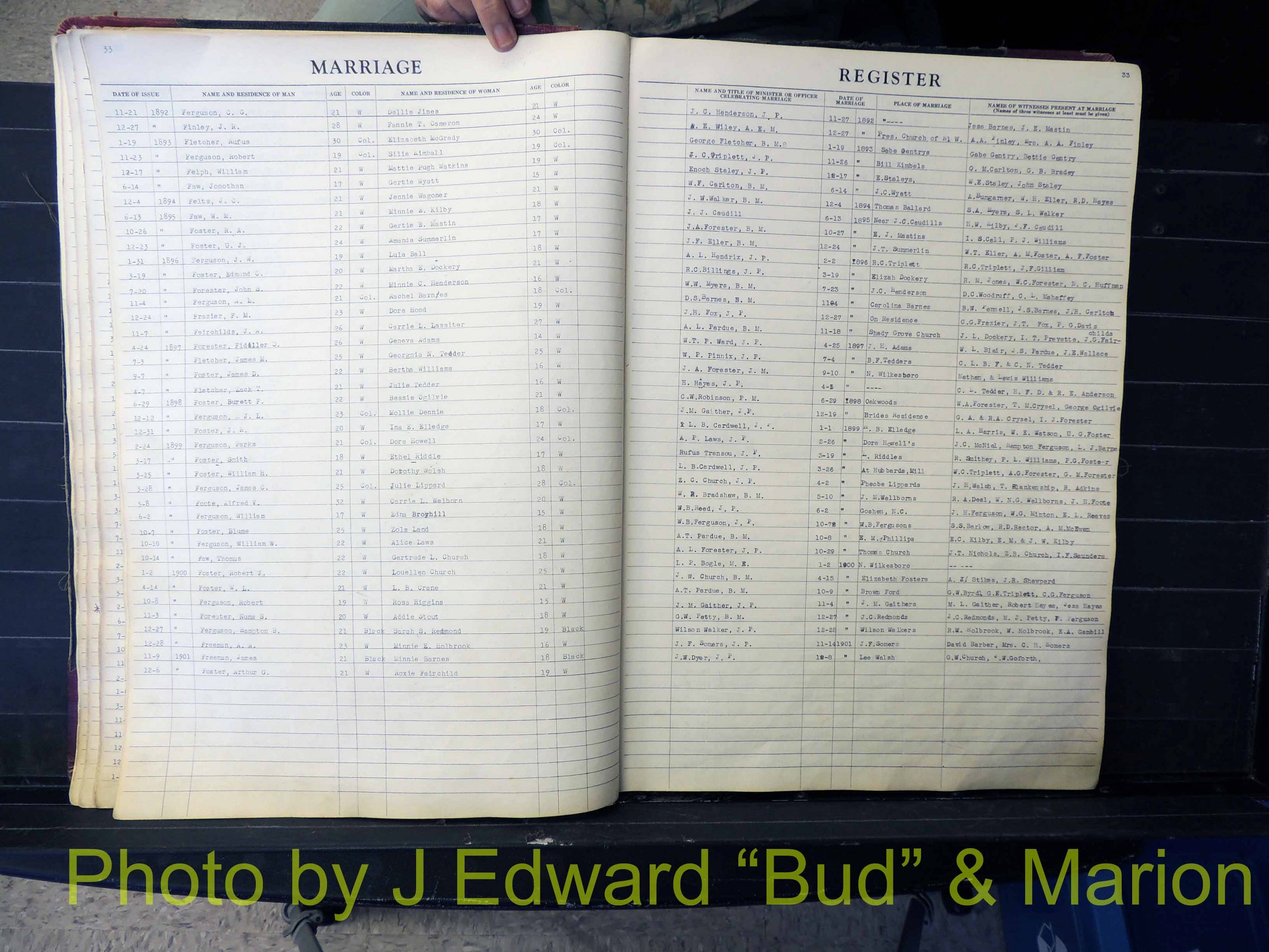 Wilkes Co, NC, Marriage Book 1, 1870-1940 (134).JPG