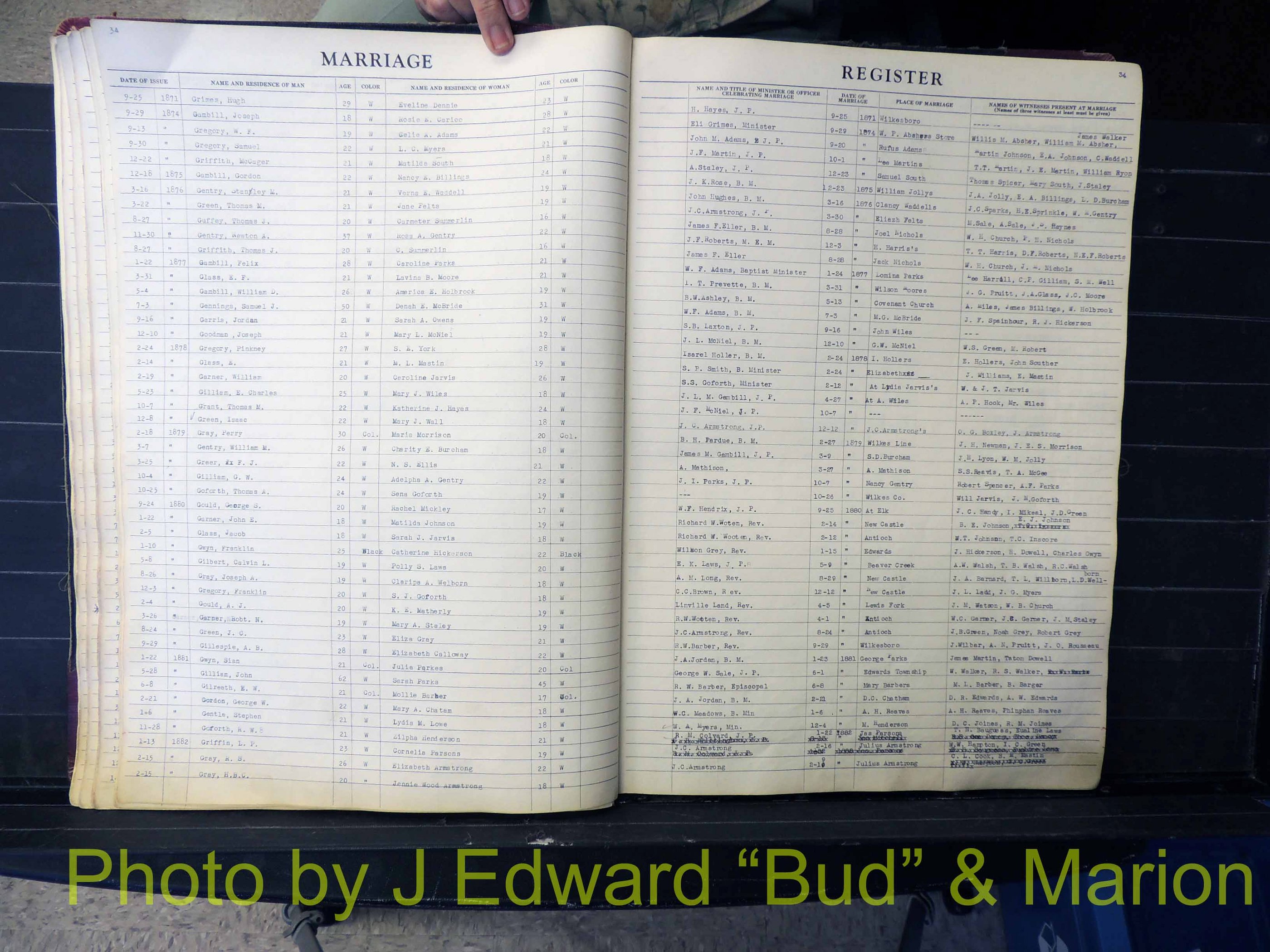 Wilkes Co, NC, Marriage Book 1, 1870-1940 (135).JPG