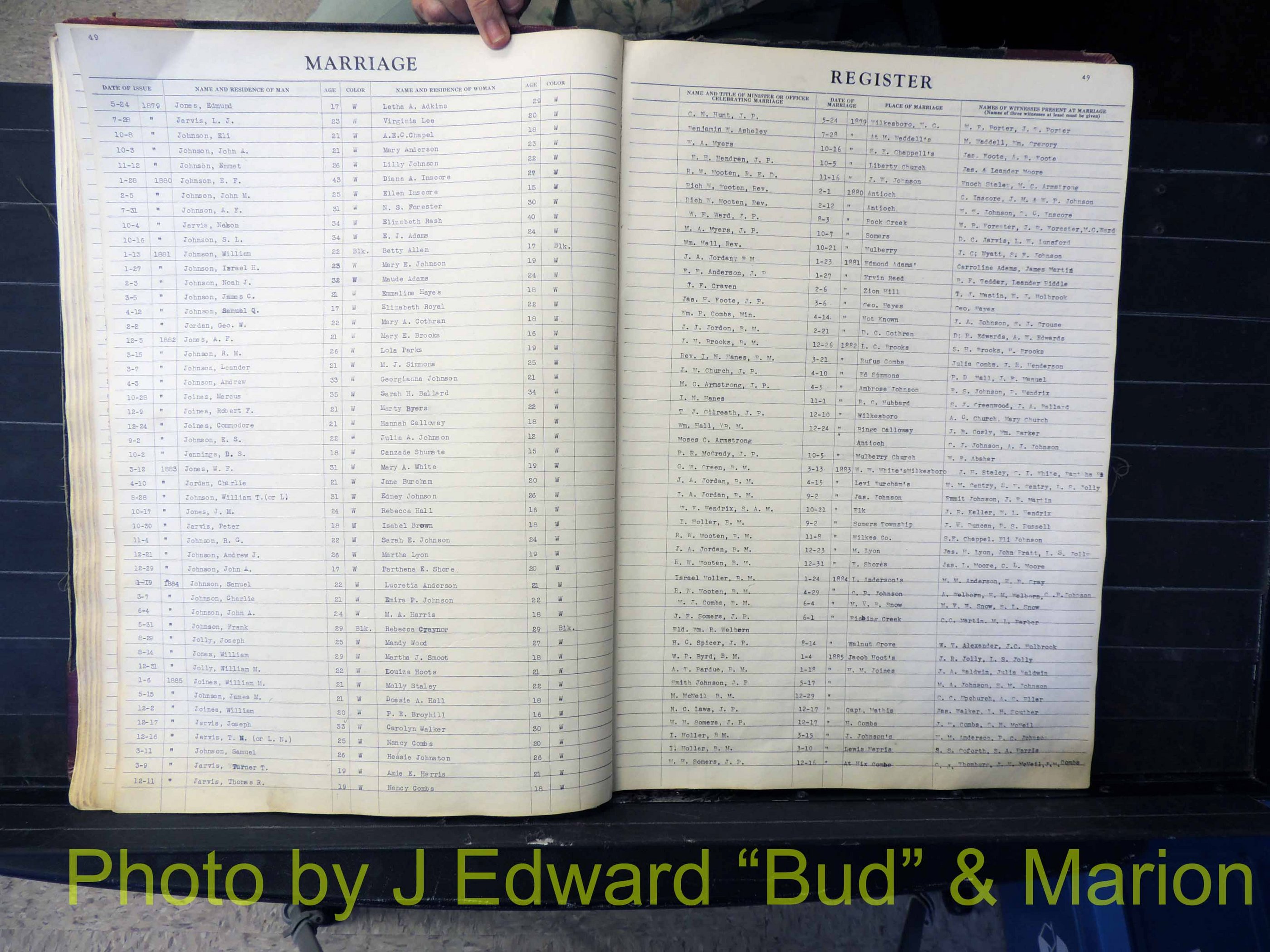 Wilkes Co, NC, Marriage Book 1, 1870-1940 (150).JPG