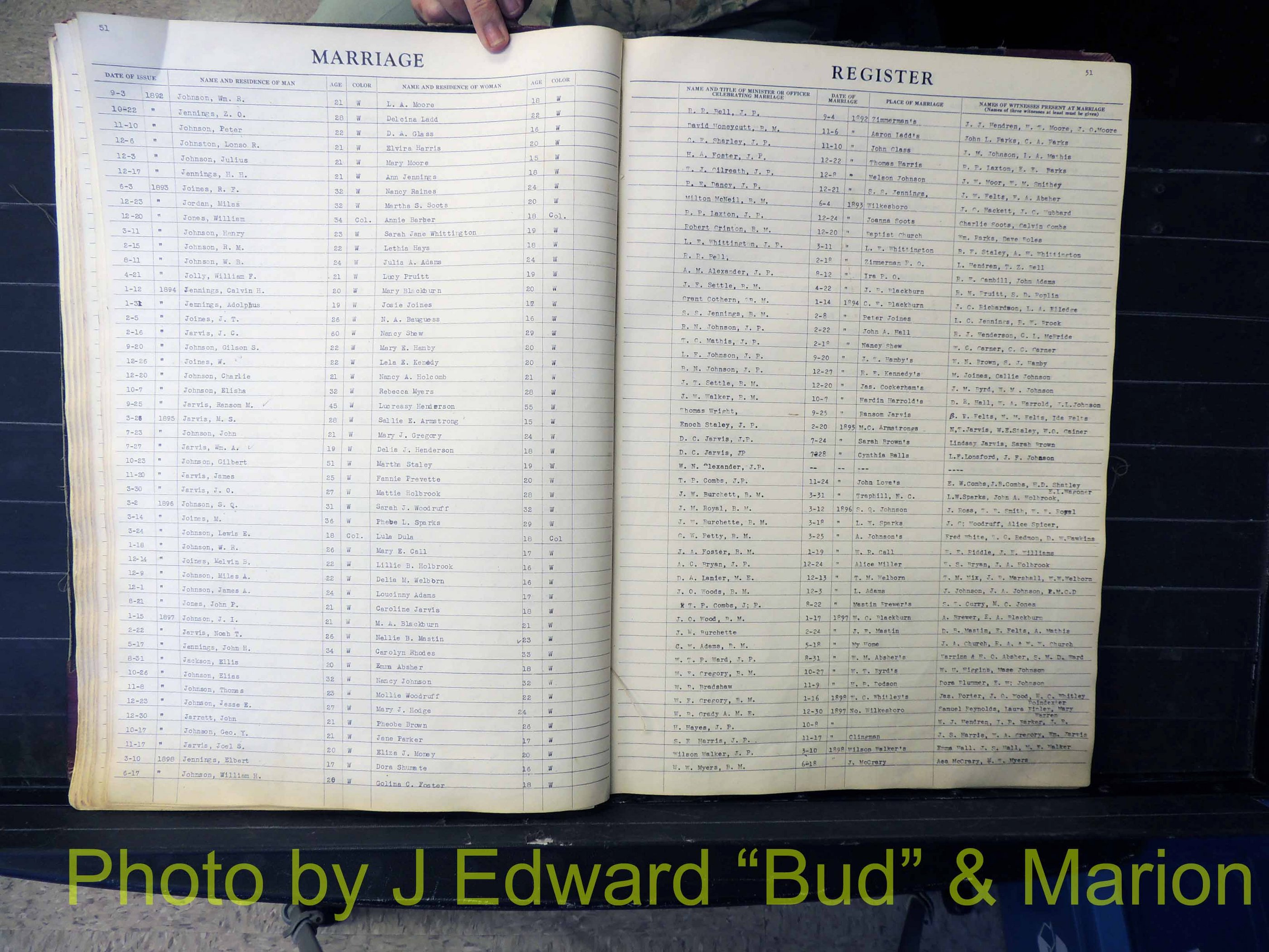 Wilkes Co, NC, Marriage Book 1, 1870-1940 (152).JPG