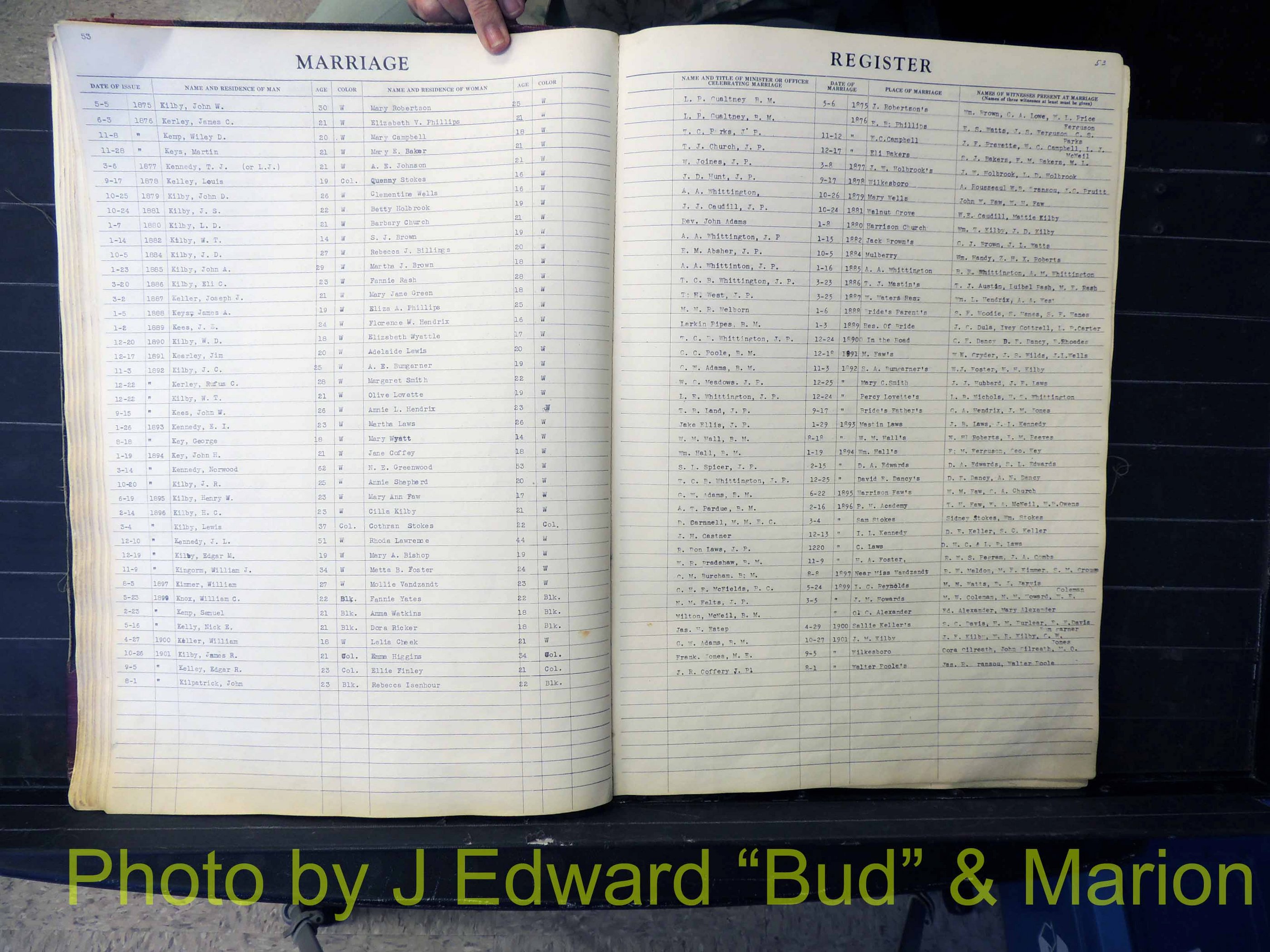 Wilkes Co, NC, Marriage Book 1, 1870-1940 (154).JPG