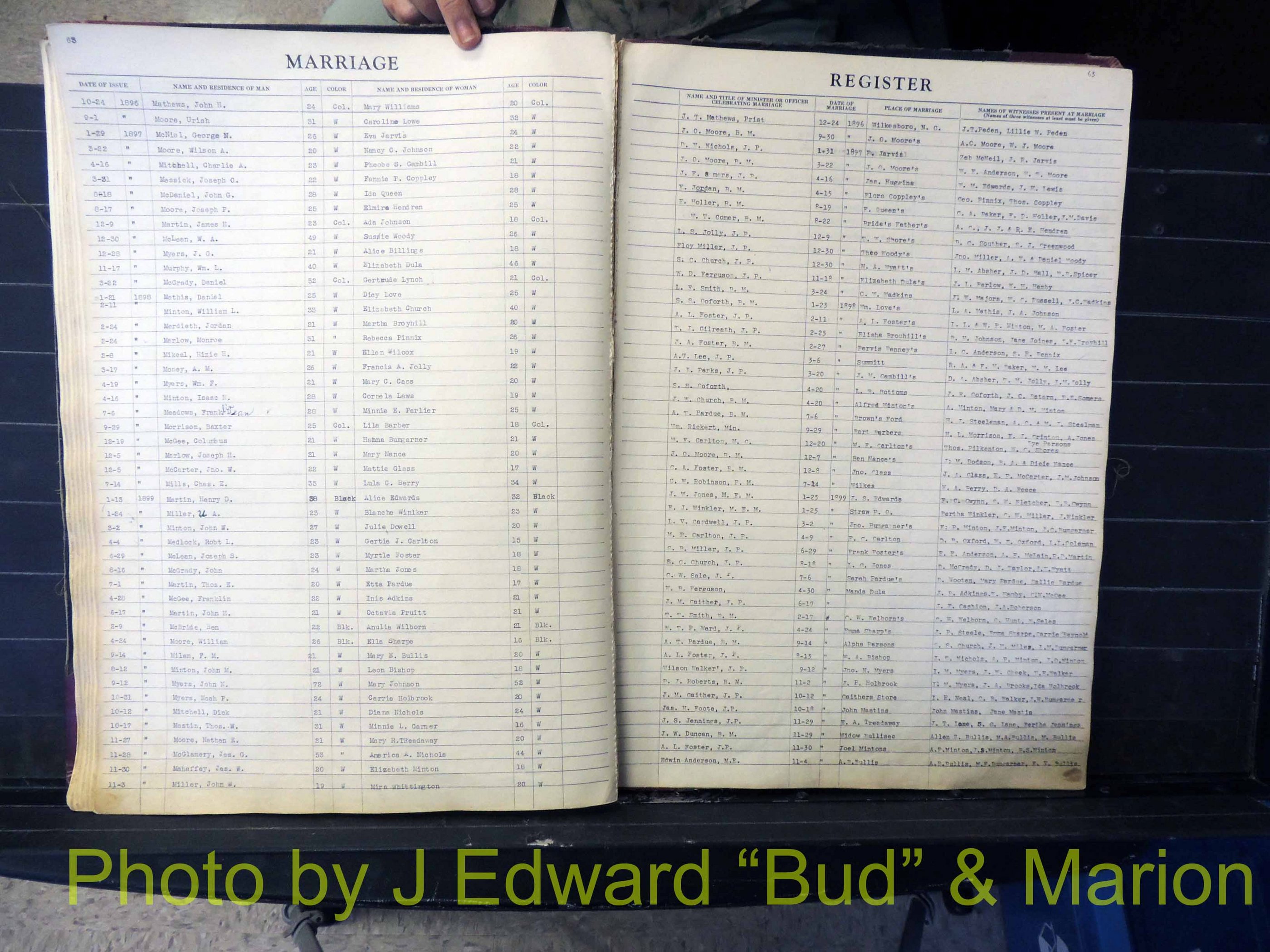 Wilkes Co, NC, Marriage Book 1, 1870-1940 (164).JPG