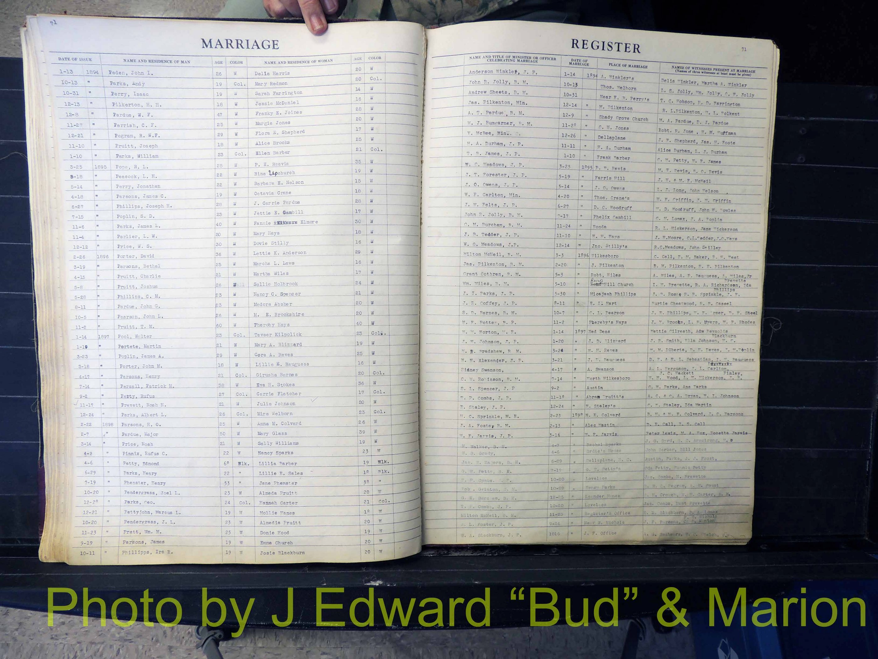 Wilkes Co, NC, Marriage Book 1, 1870-1940 (172).JPG