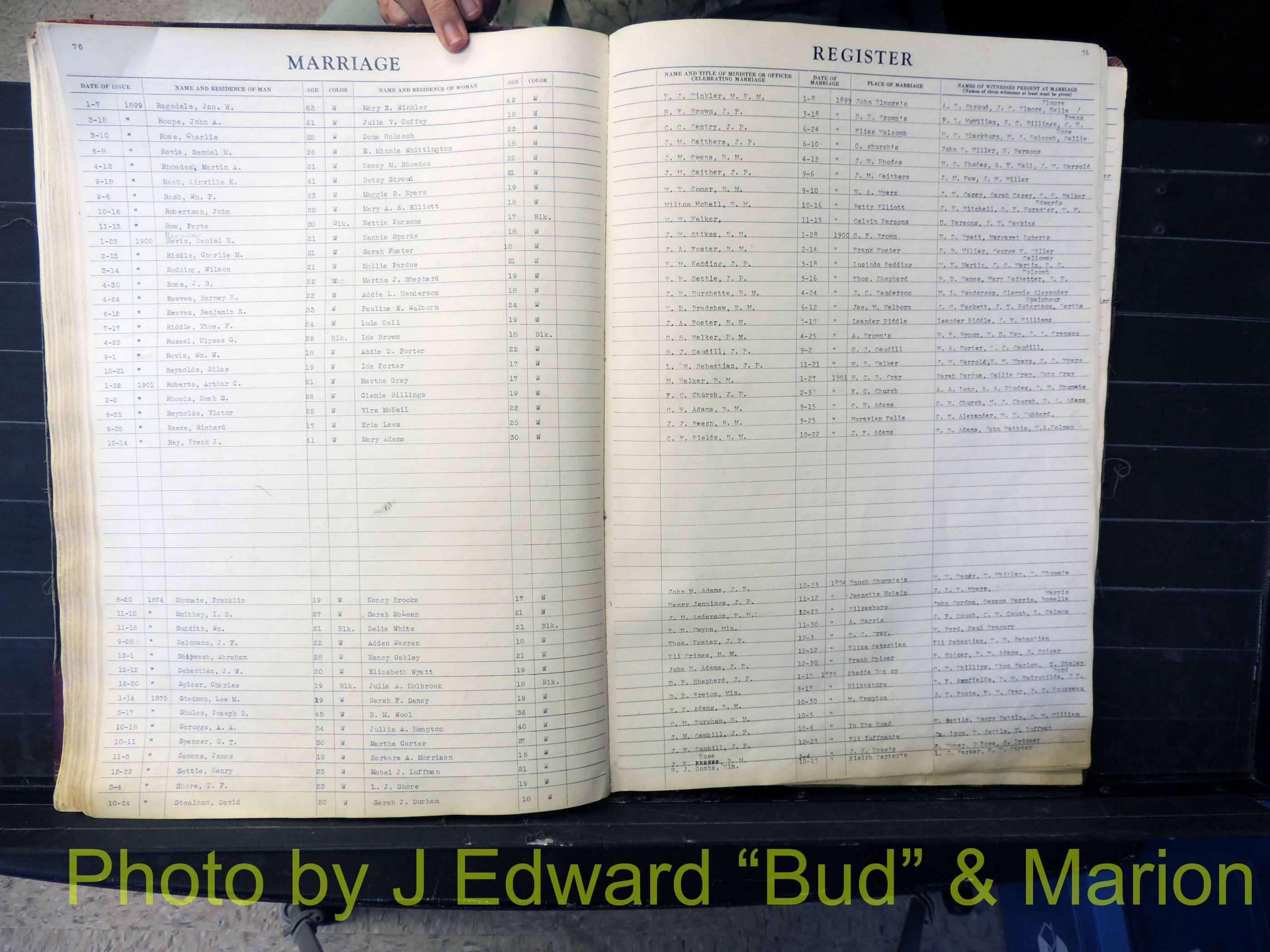 Wilkes Co, NC, Marriage Book 1, 1870-1940 (177).JPG