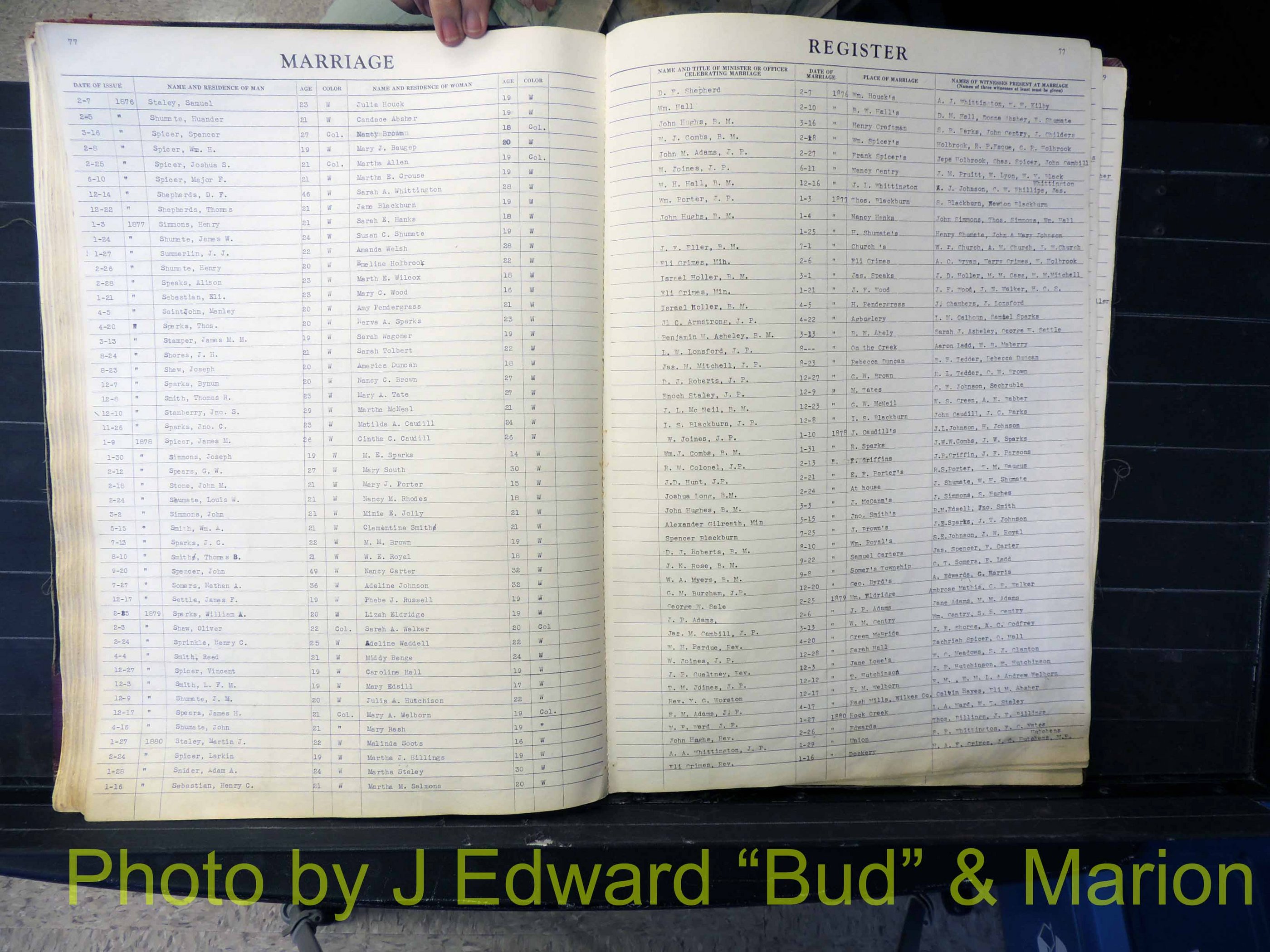 Wilkes Co, NC, Marriage Book 1, 1870-1940 (178).JPG
