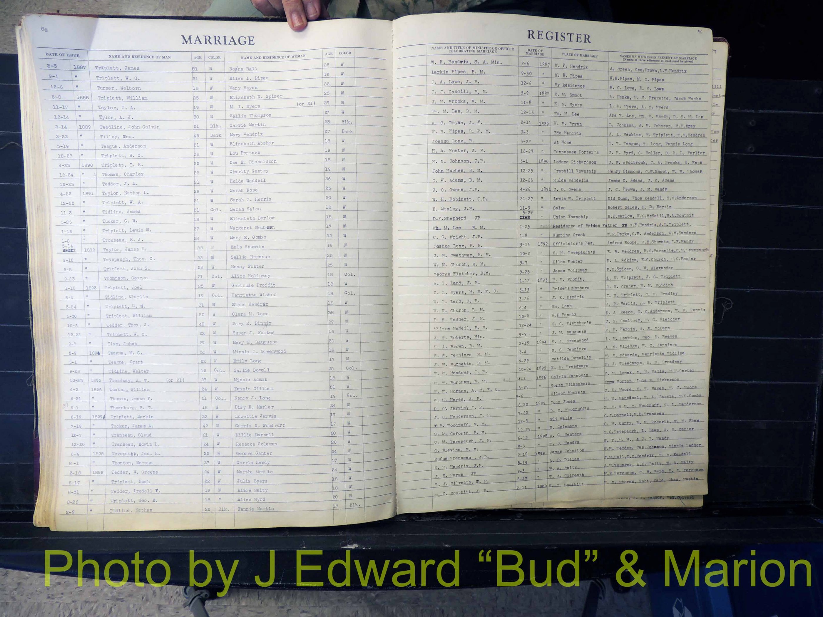 Wilkes Co, NC, Marriage Book 1, 1870-1940 (187).JPG