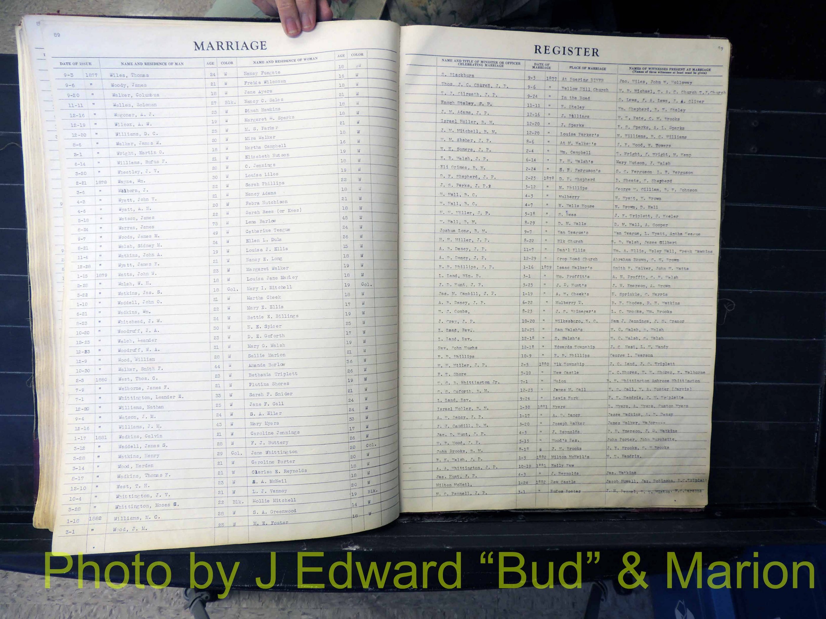 Wilkes Co, NC, Marriage Book 1, 1870-1940 (190).JPG
