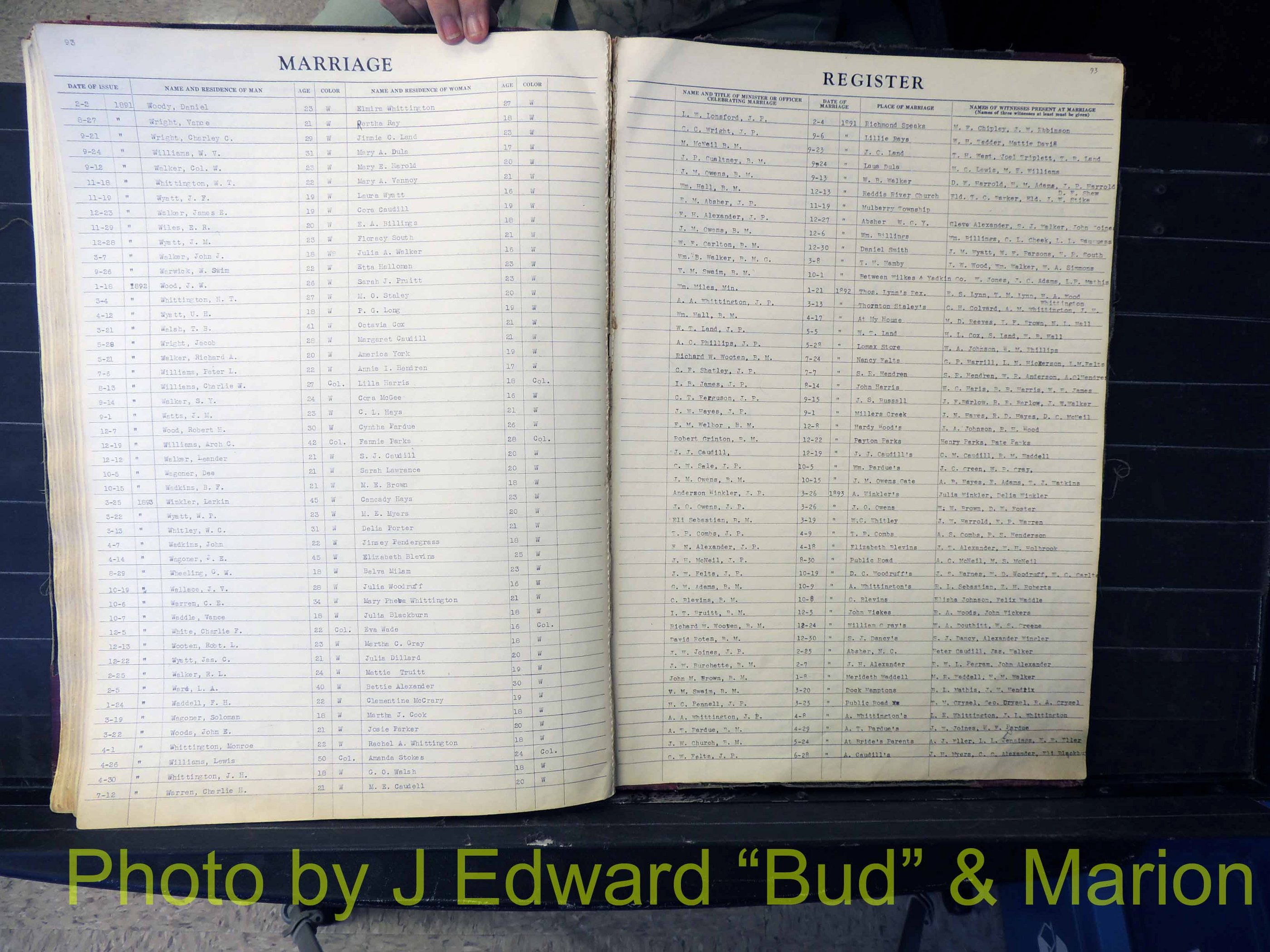 Wilkes Co, NC, Marriage Book 1, 1870-1940 (194).JPG