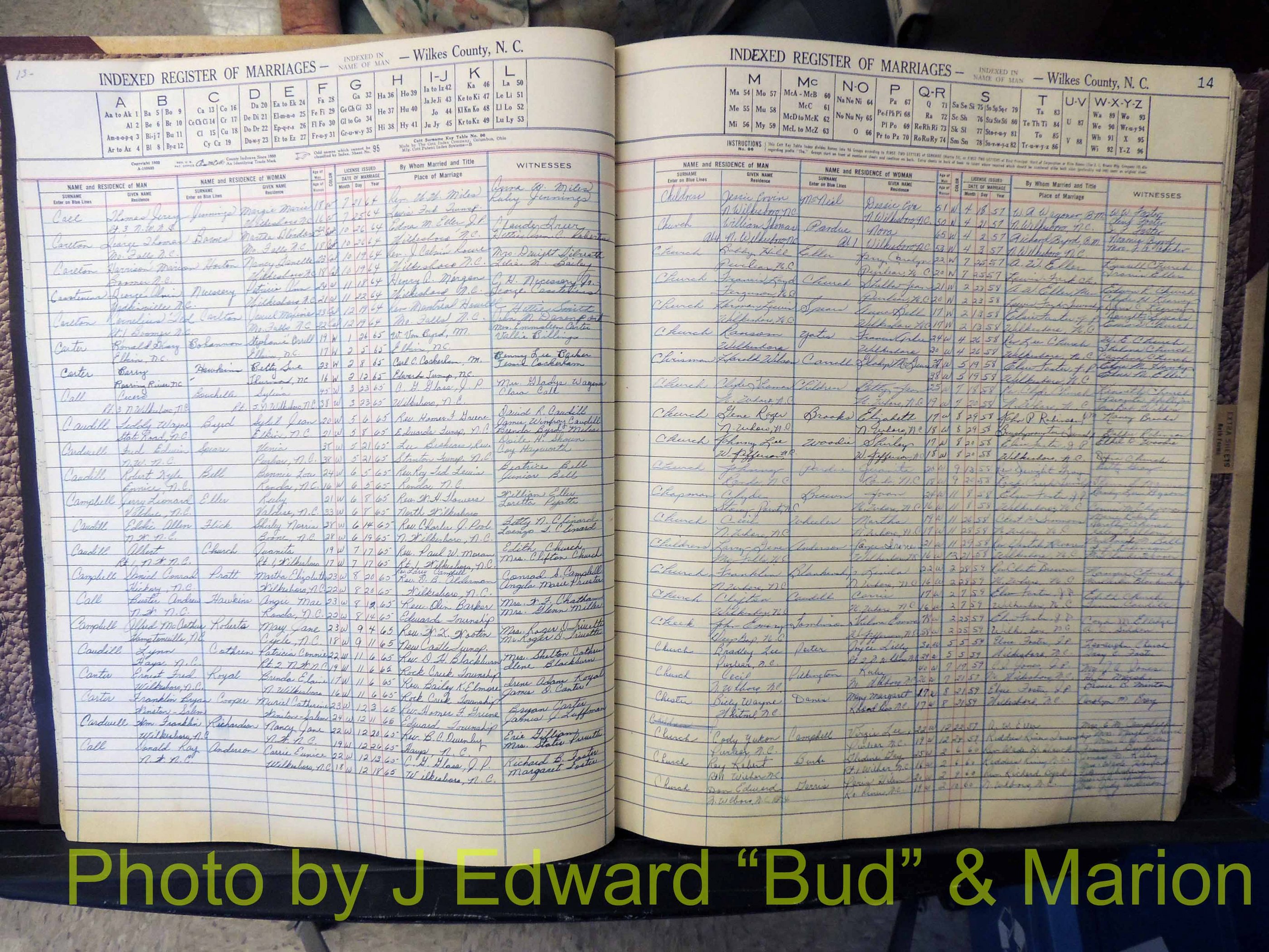 Wilkes Co, NC, Marriage Book 6, 1957-1965 (120).JPG