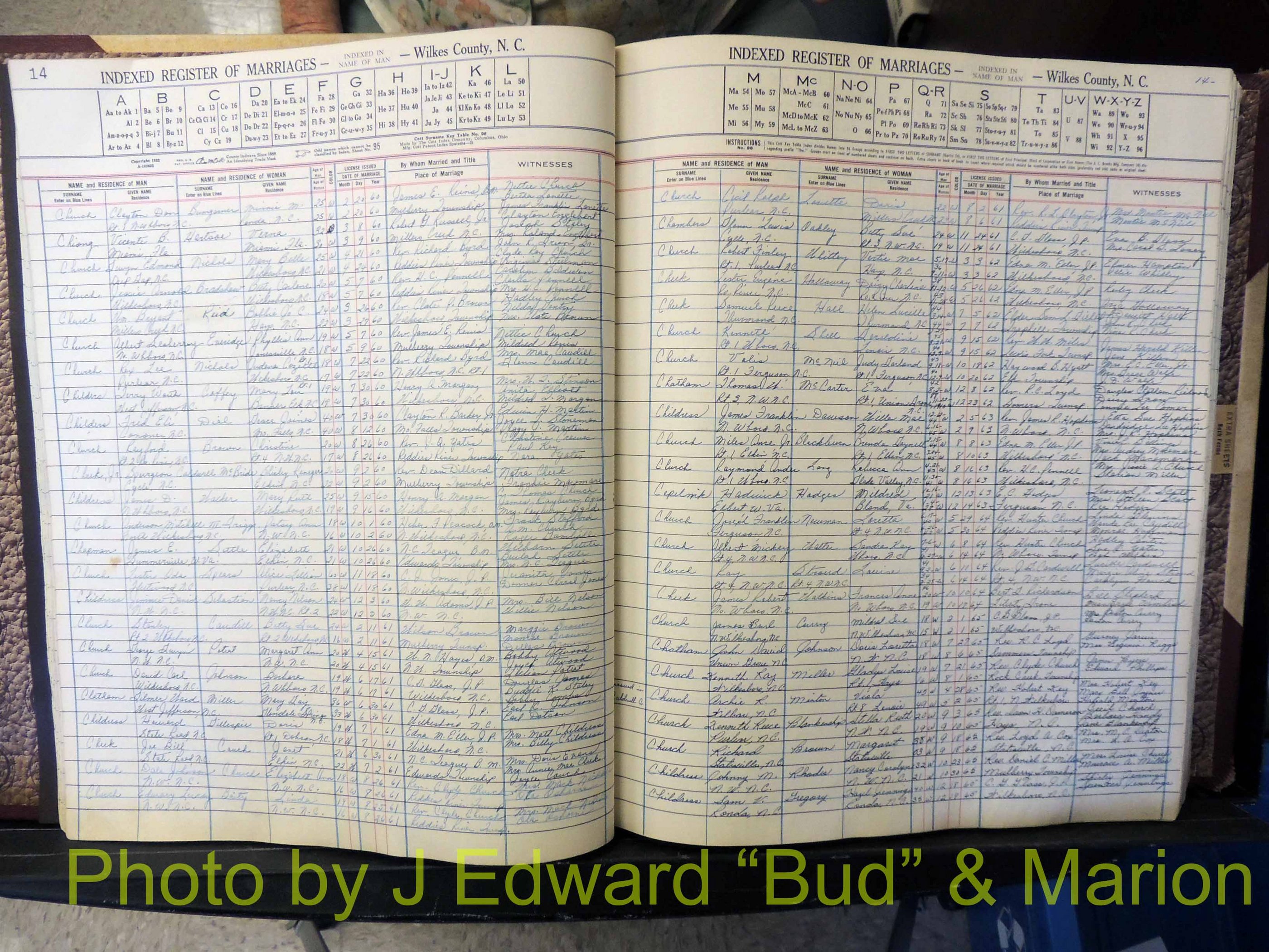 Wilkes Co, NC, Marriage Book 6, 1957-1965 (121).JPG