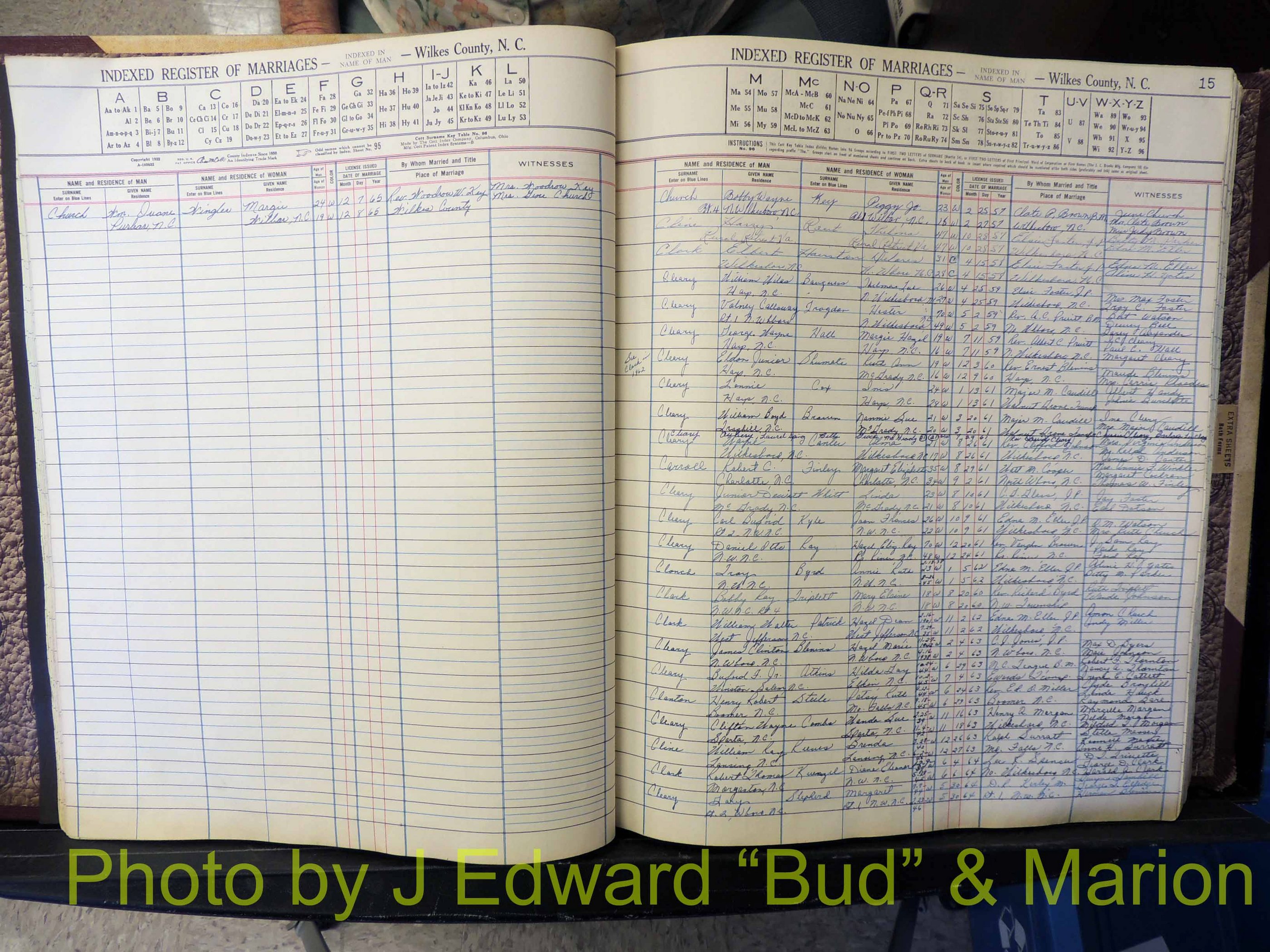 Wilkes Co, NC, Marriage Book 6, 1957-1965 (122).JPG