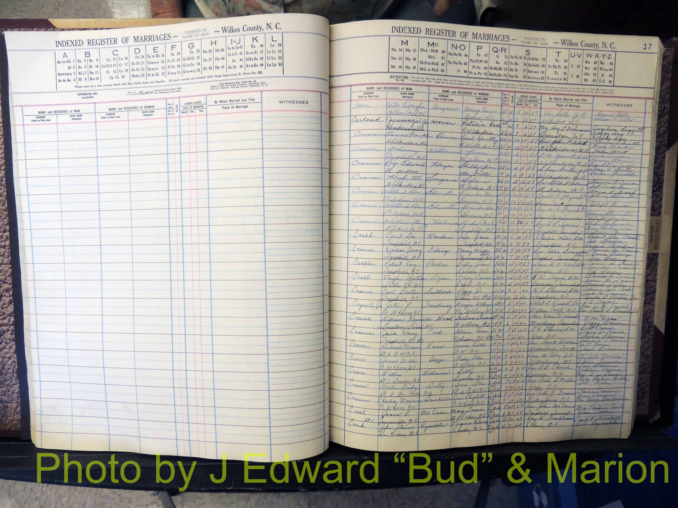 Wilkes Co, NC, Marriage Book 6, 1957-1965 (126).JPG