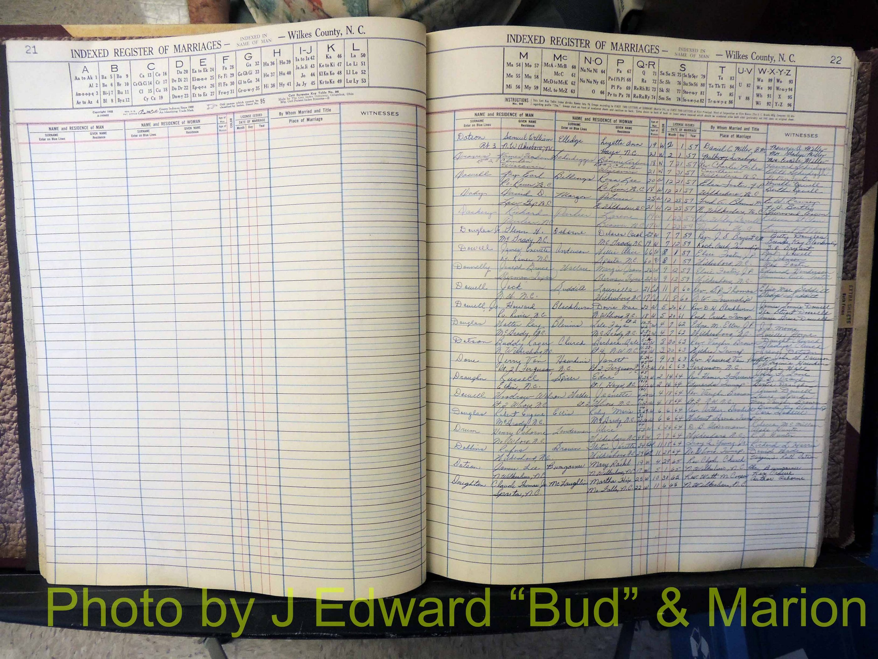 Wilkes Co, NC, Marriage Book 6, 1957-1965 (131).JPG