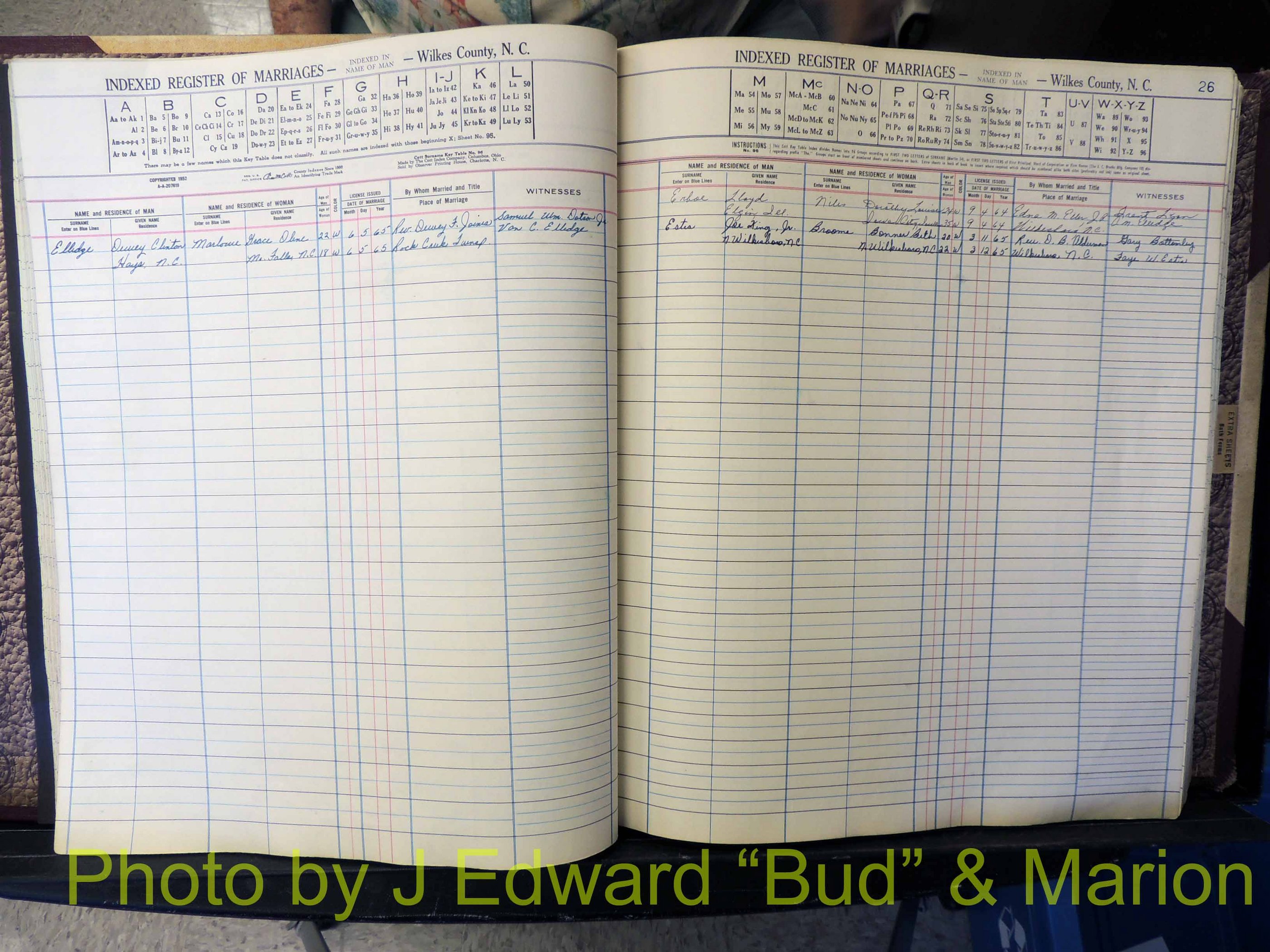 Wilkes Co, NC, Marriage Book 6, 1957-1965 (136).JPG