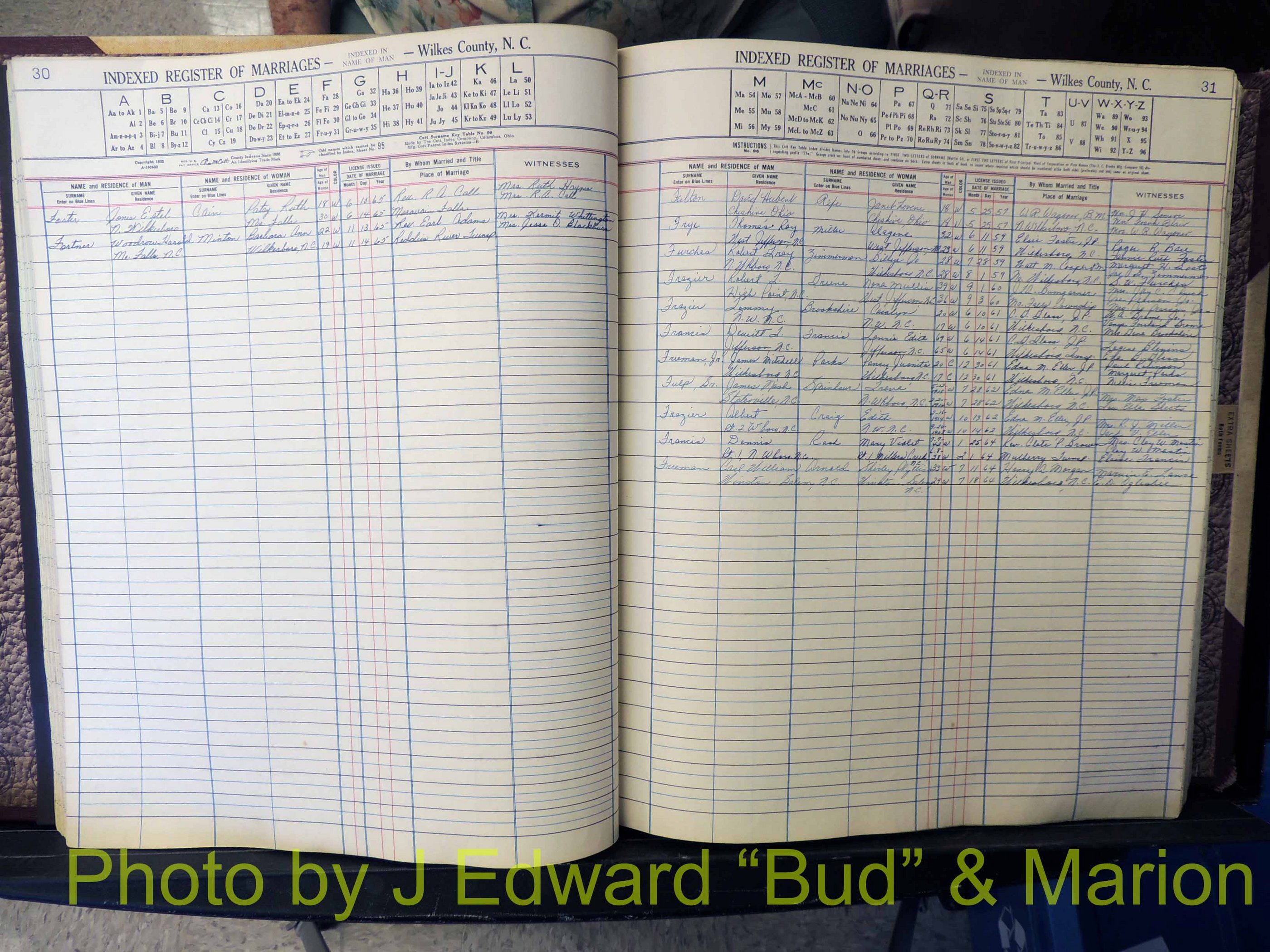 Wilkes Co, NC, Marriage Book 6, 1957-1965 (141).JPG
