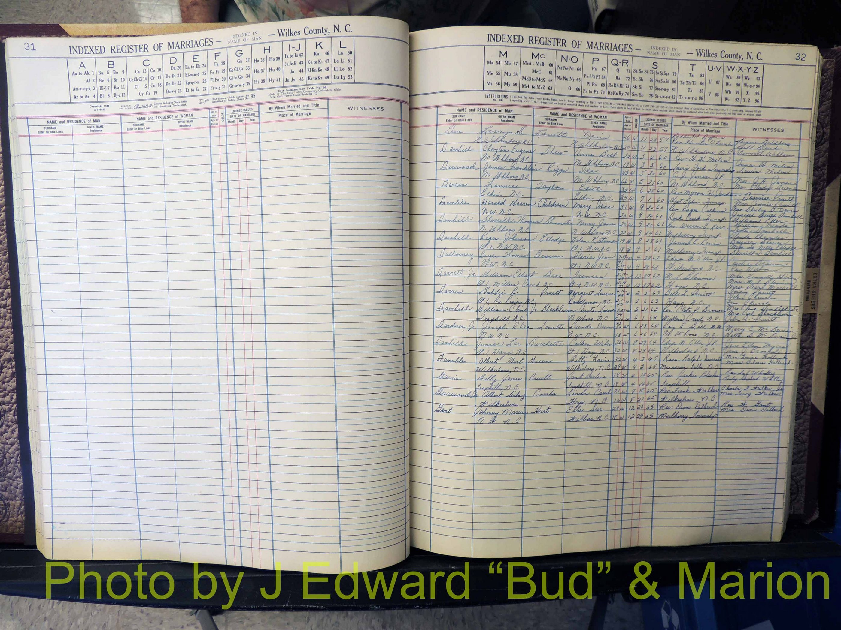 Wilkes Co, NC, Marriage Book 6, 1957-1965 (142).JPG