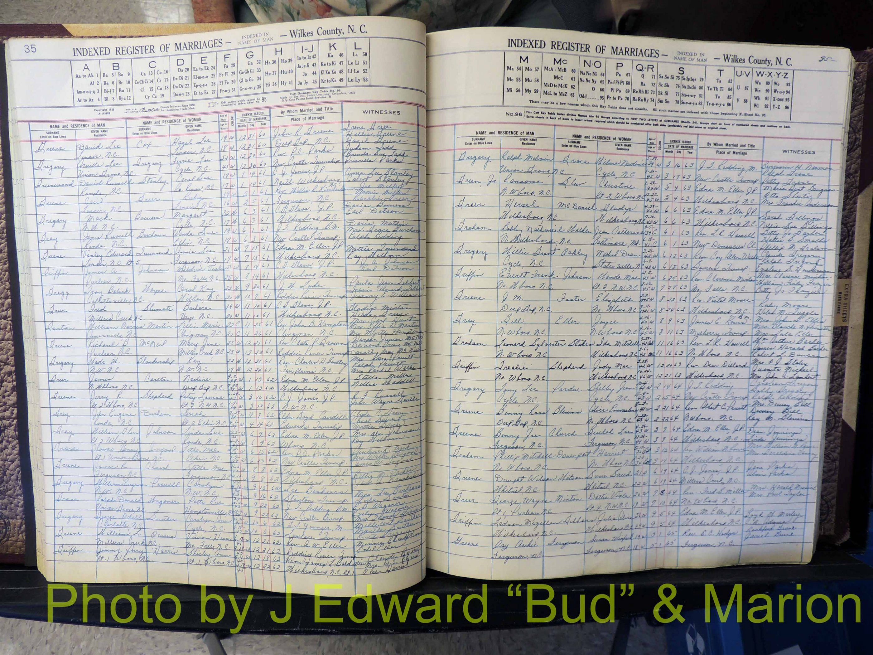 Wilkes Co, NC, Marriage Book 6, 1957-1965 (146).JPG