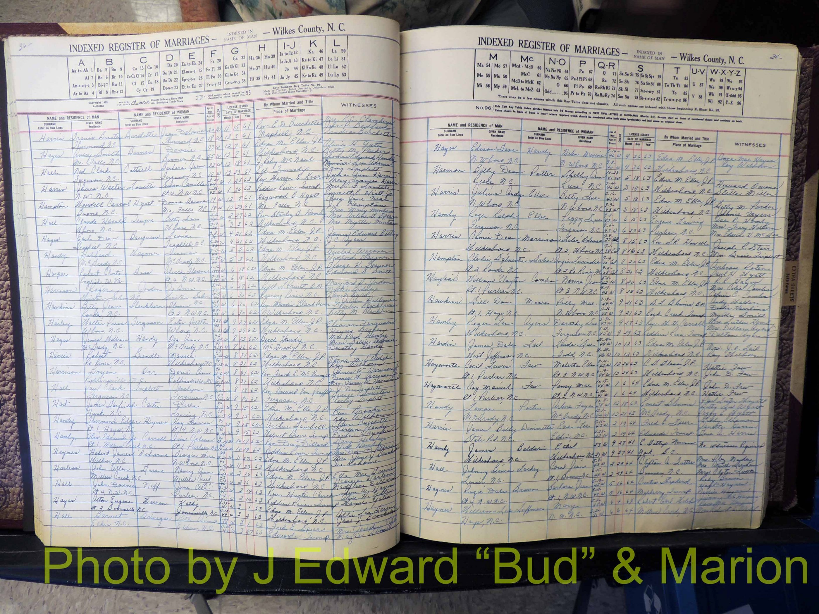 Wilkes Co, NC, Marriage Book 6, 1957-1965 (149).JPG