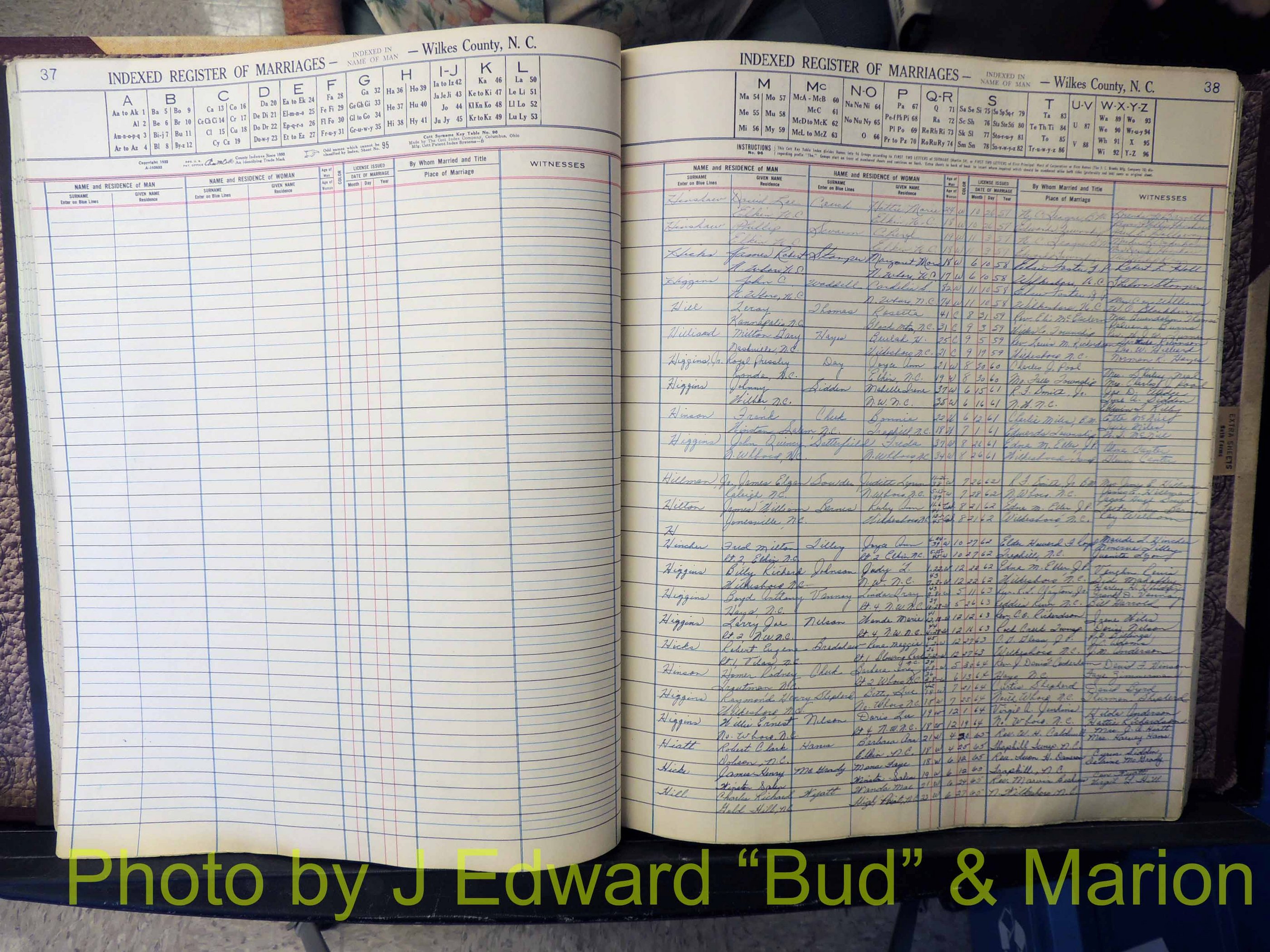 Wilkes Co, NC, Marriage Book 6, 1957-1965 (152).JPG