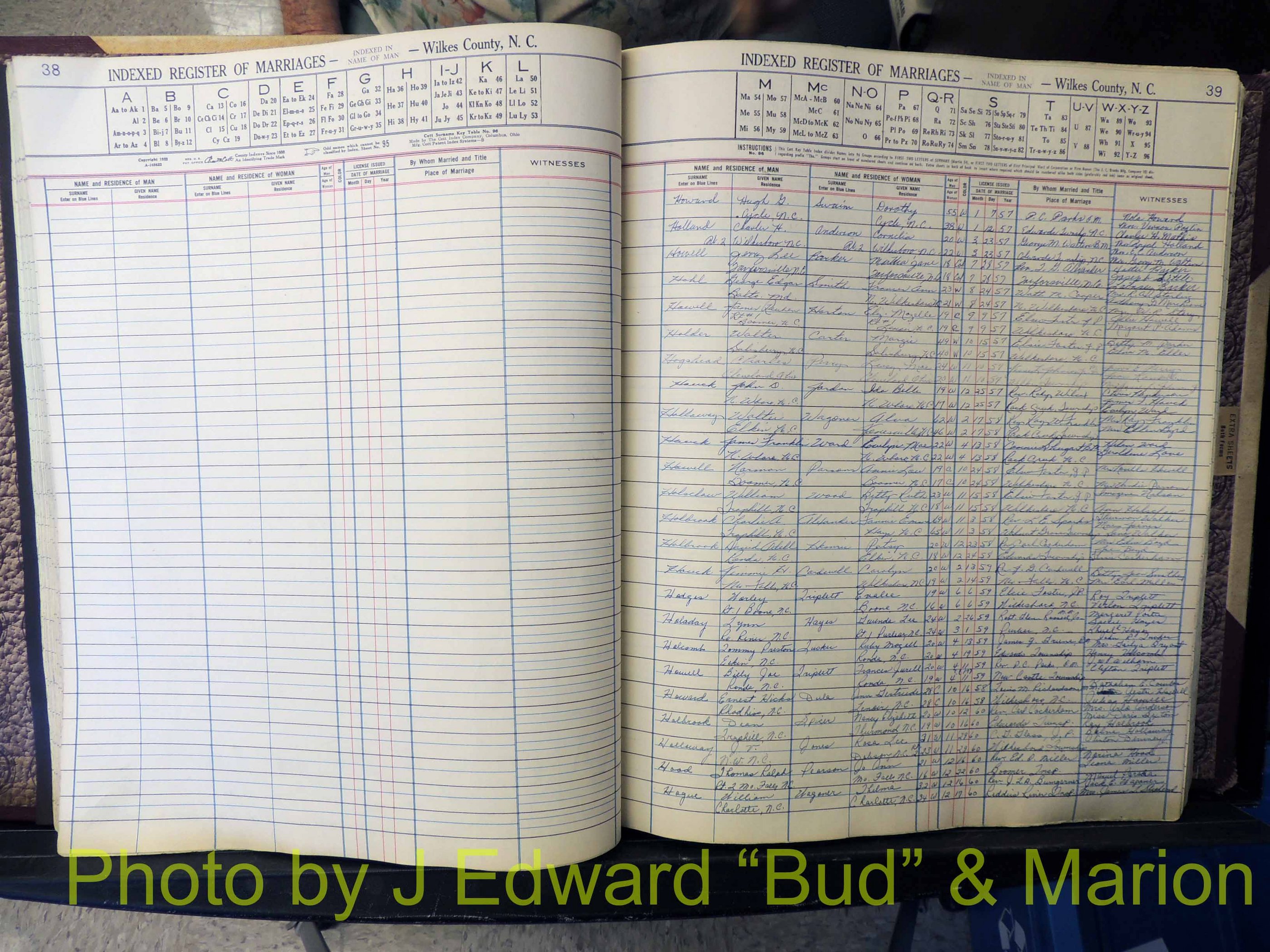 Wilkes Co, NC, Marriage Book 6, 1957-1965 (153).JPG