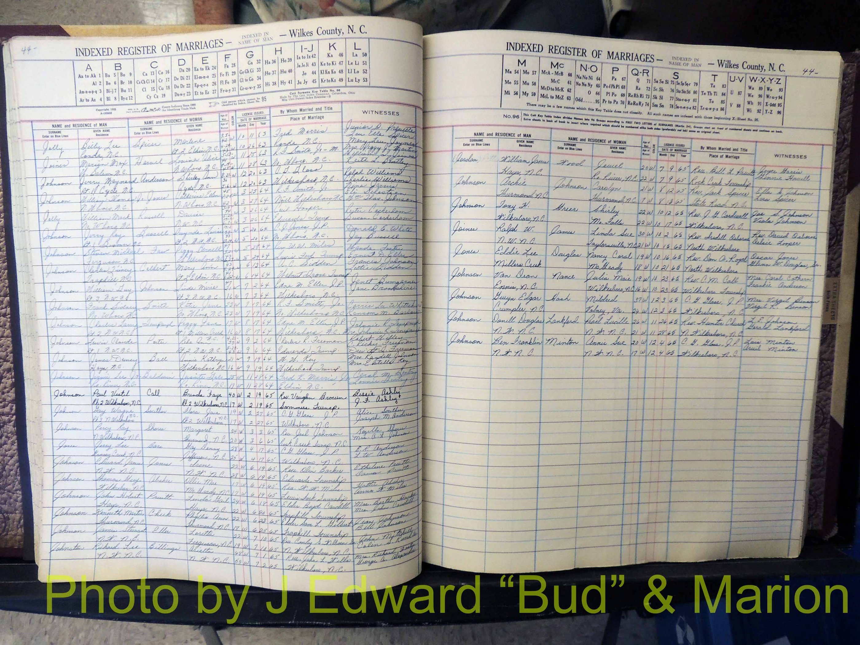 Wilkes Co, NC, Marriage Book 6, 1957-1965 (161).JPG