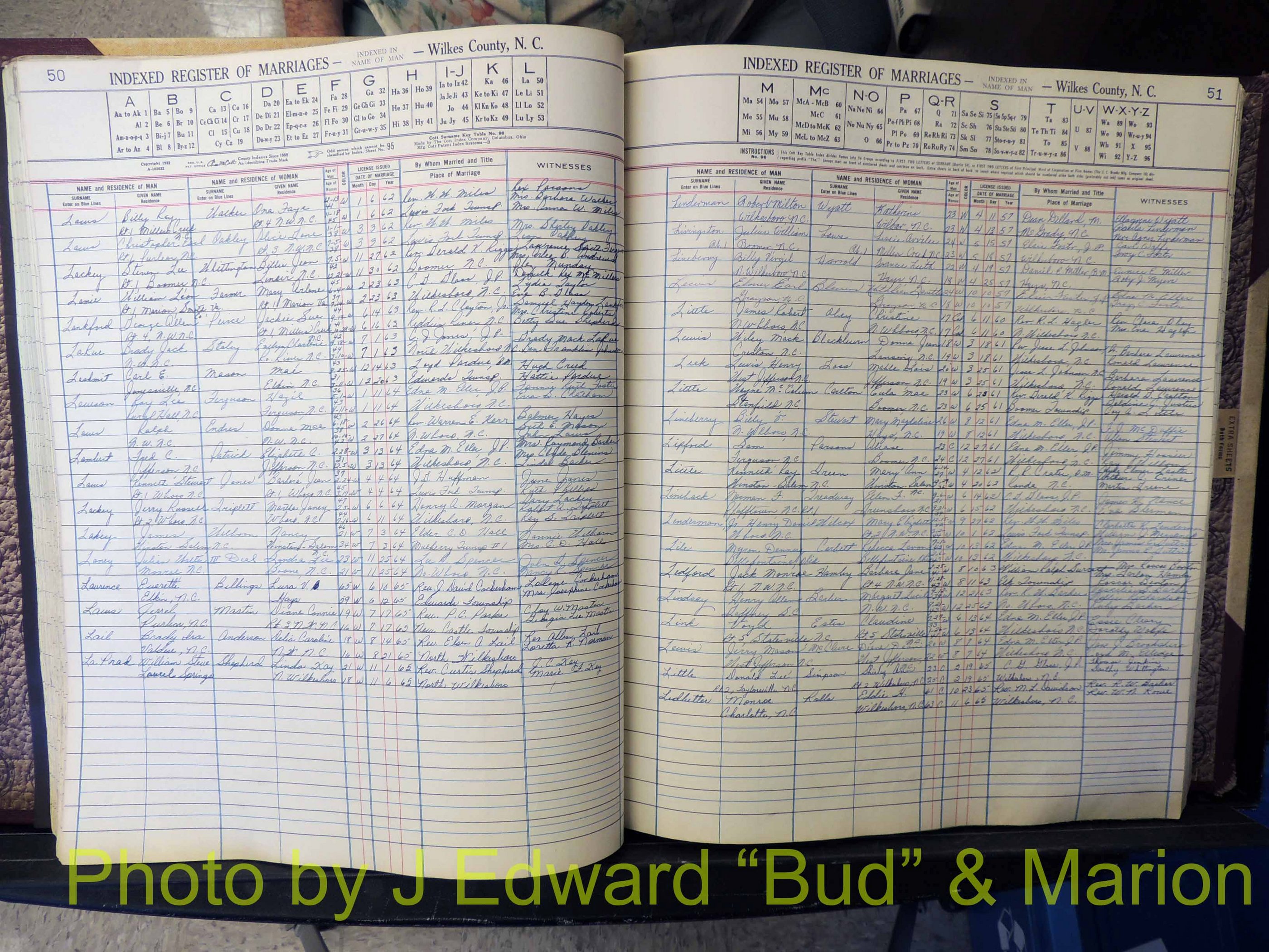 Wilkes Co, NC, Marriage Book 6, 1957-1965 (169).JPG