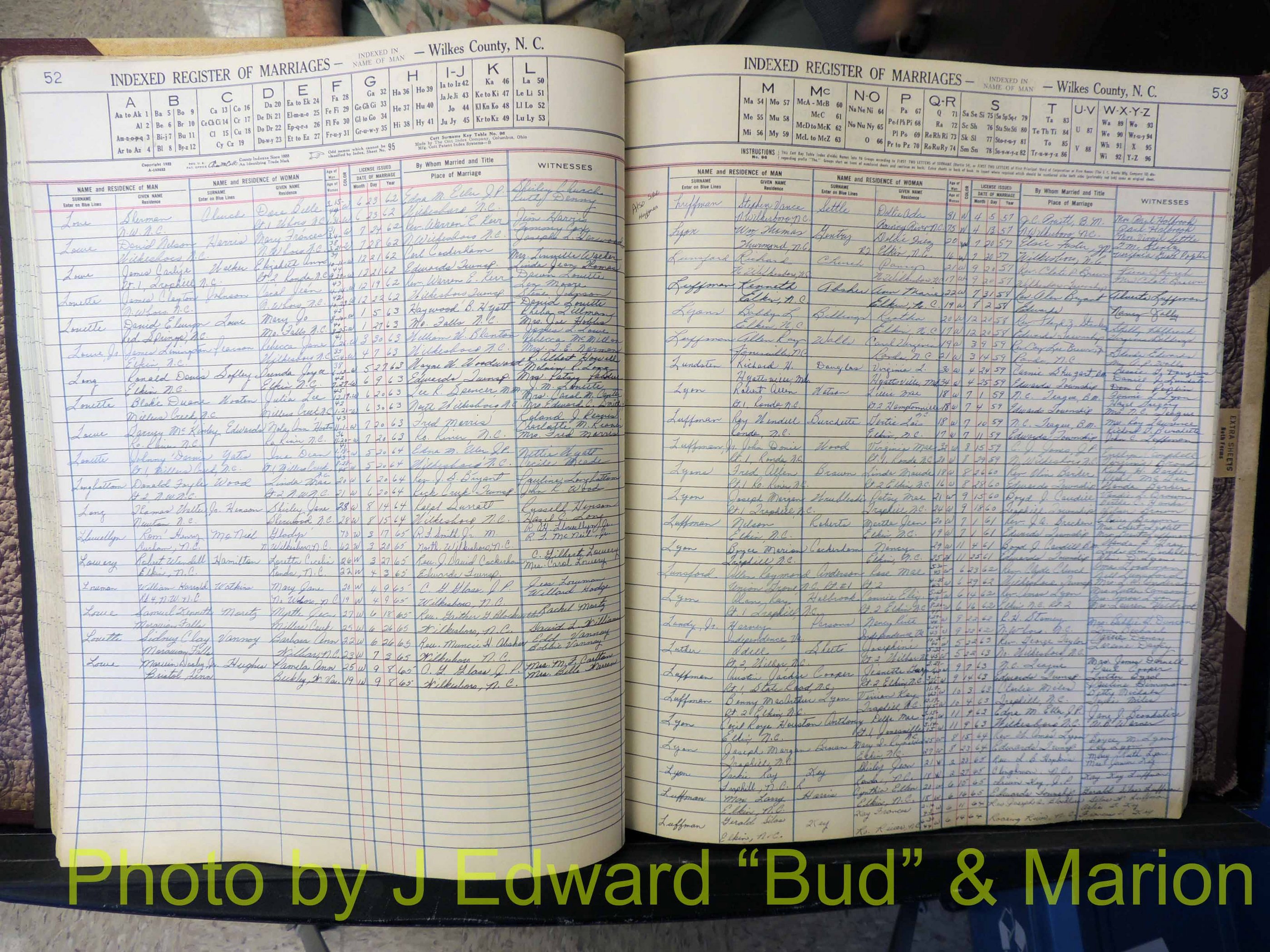 Wilkes Co, NC, Marriage Book 6, 1957-1965 (171).JPG