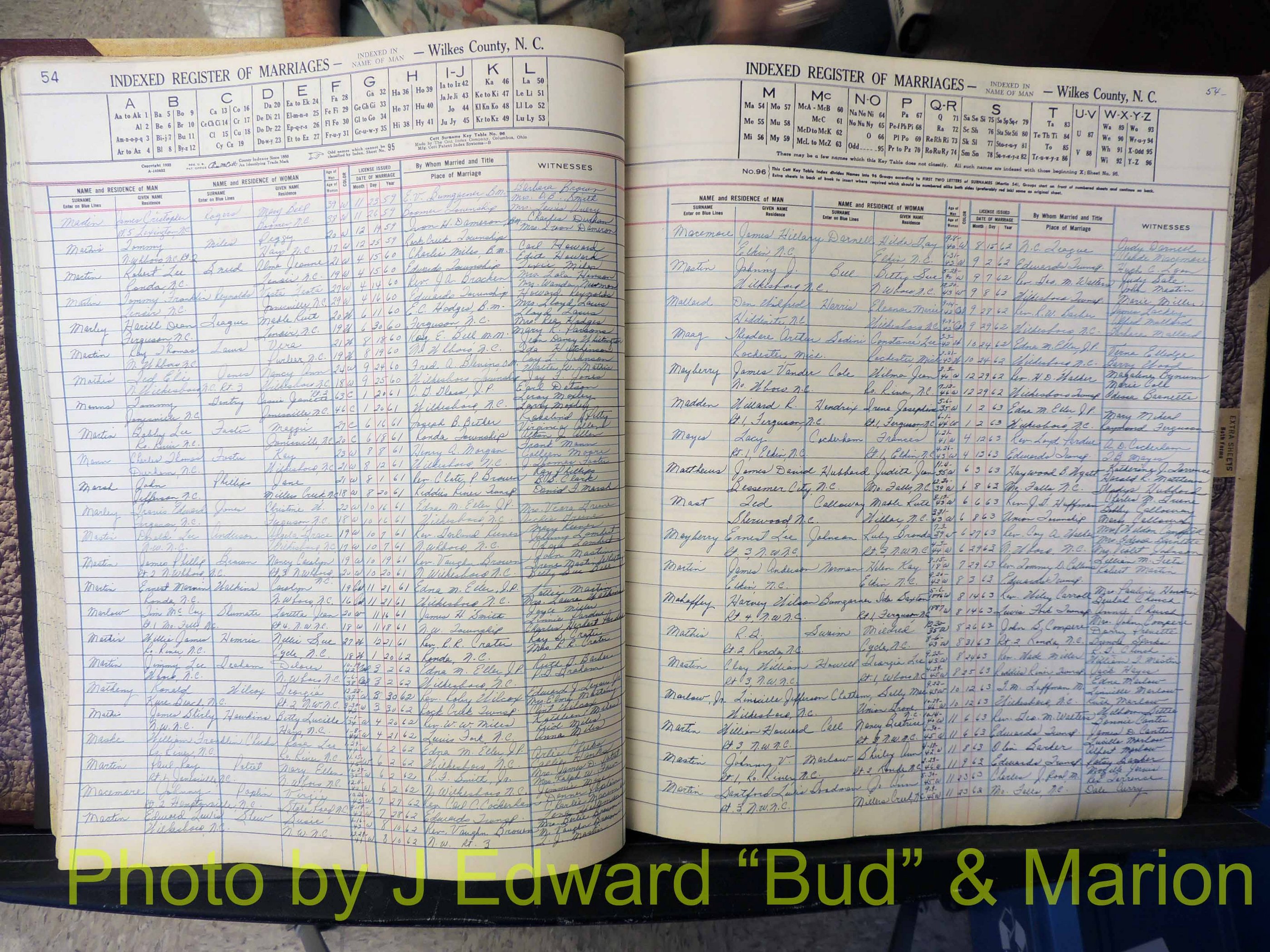 Wilkes Co, NC, Marriage Book 6, 1957-1965 (173).JPG