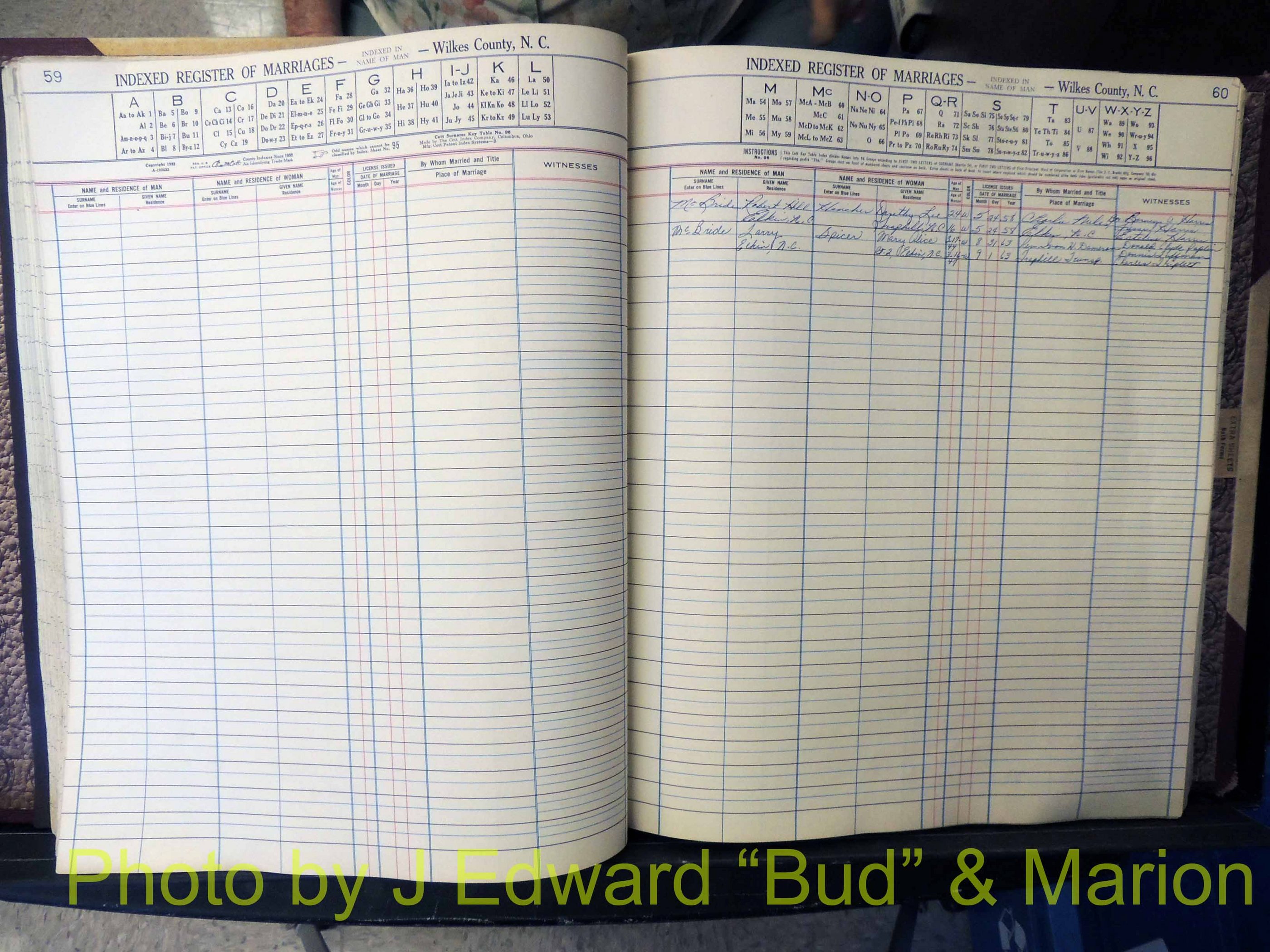 Wilkes Co, NC, Marriage Book 6, 1957-1965 (180).JPG