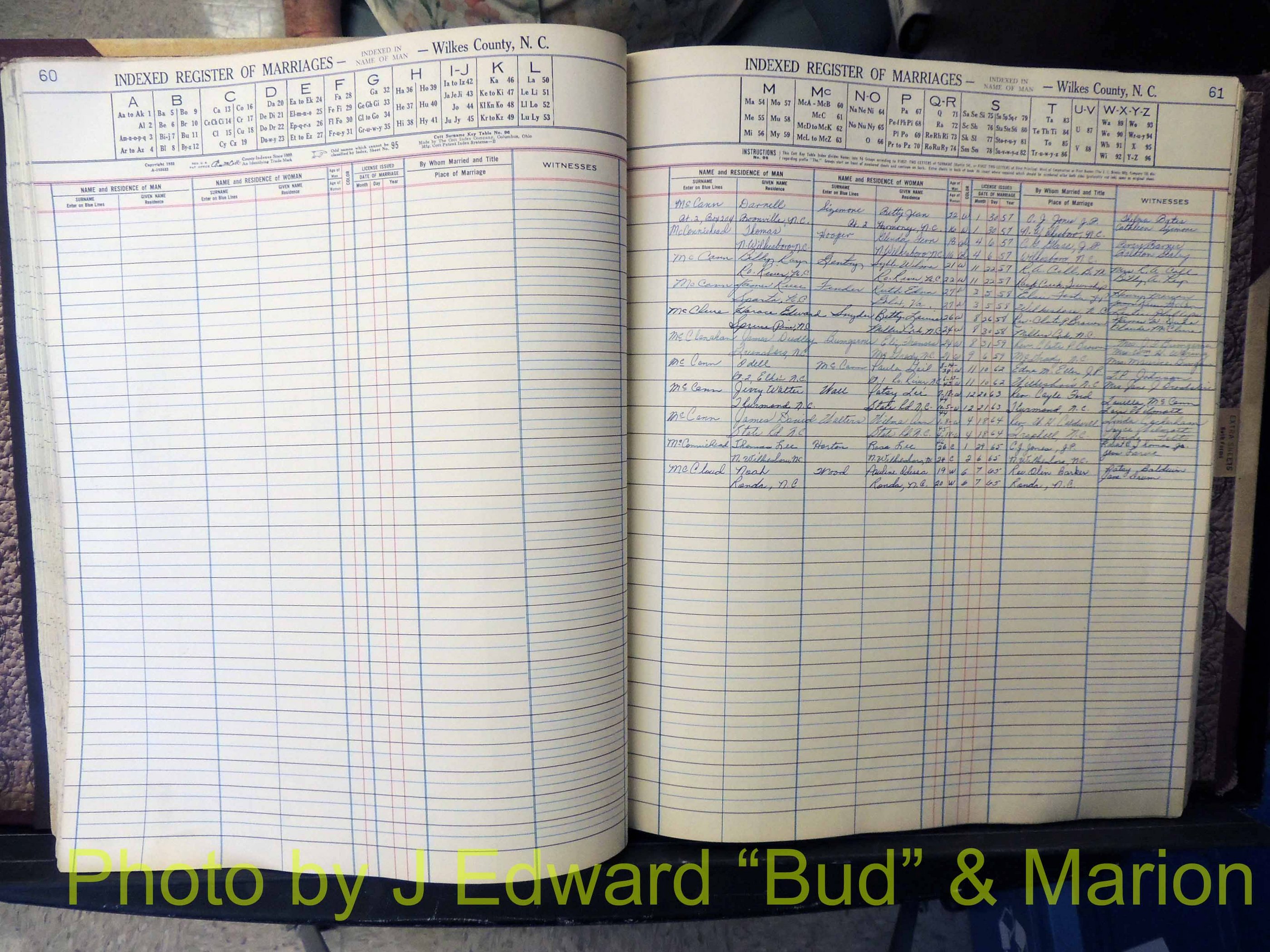 Wilkes Co, NC, Marriage Book 6, 1957-1965 (181).JPG