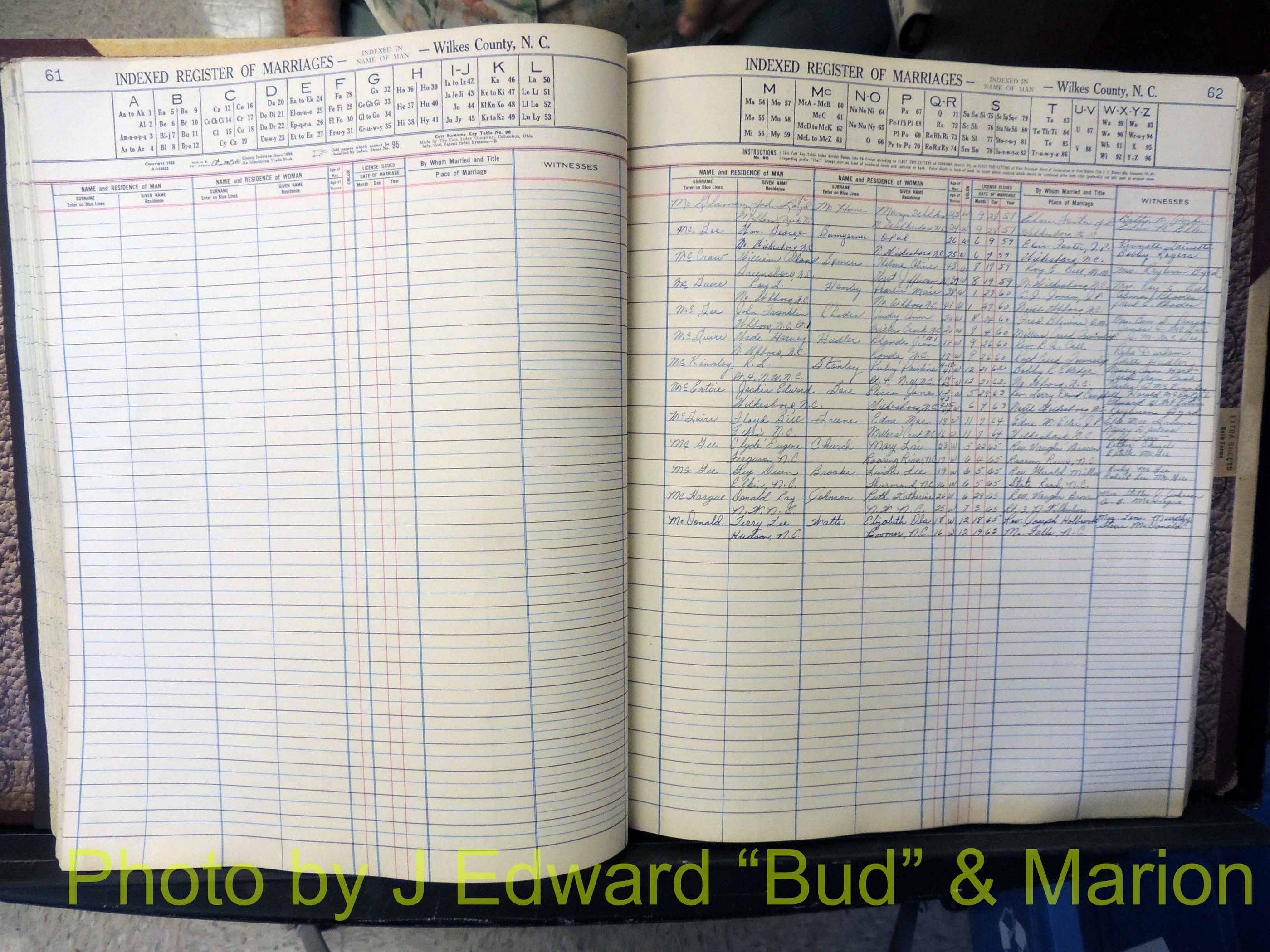 Wilkes Co, NC, Marriage Book 6, 1957-1965 (182).JPG