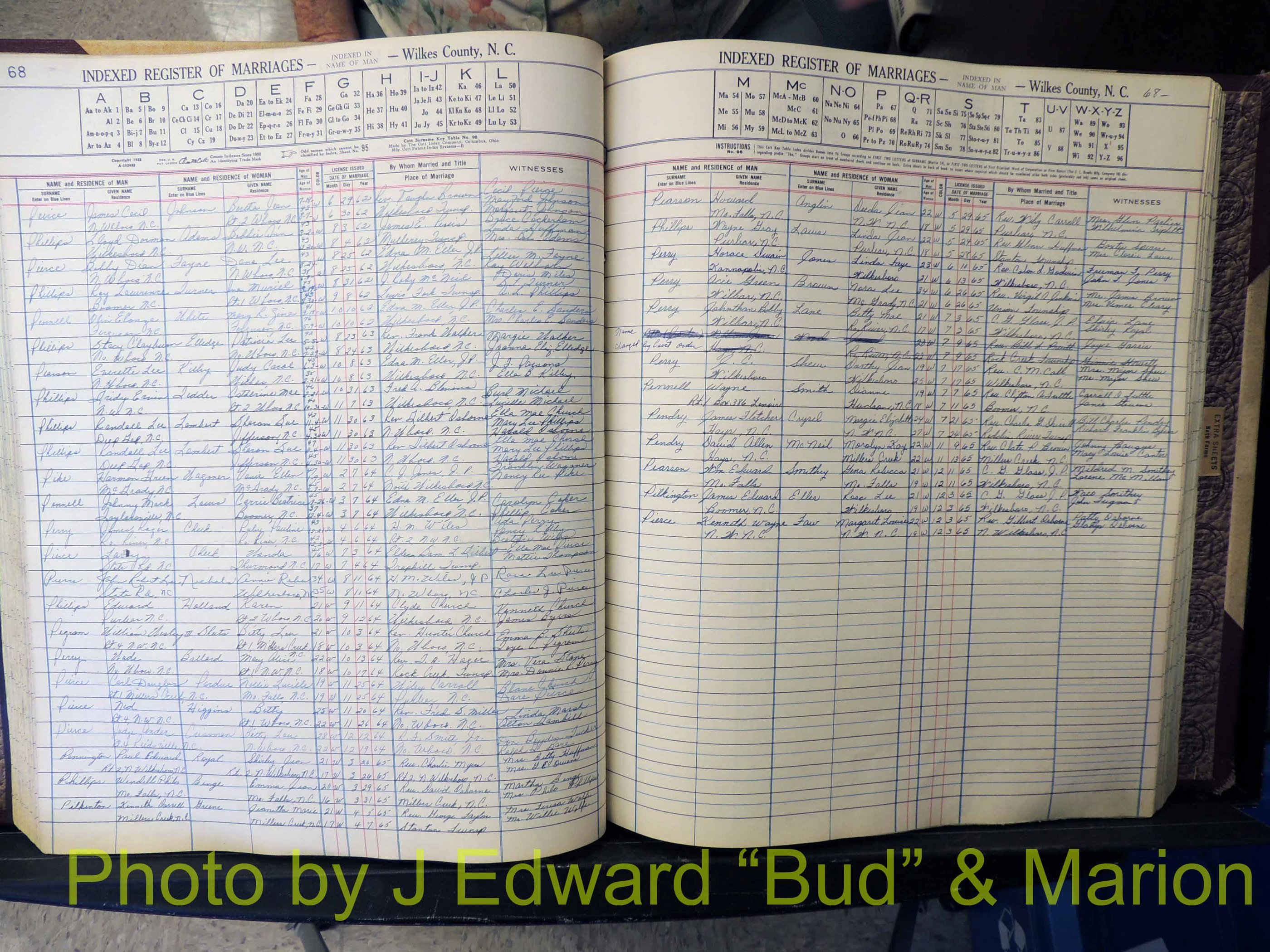 Wilkes Co, NC, Marriage Book 6, 1957-1965 (190).JPG
