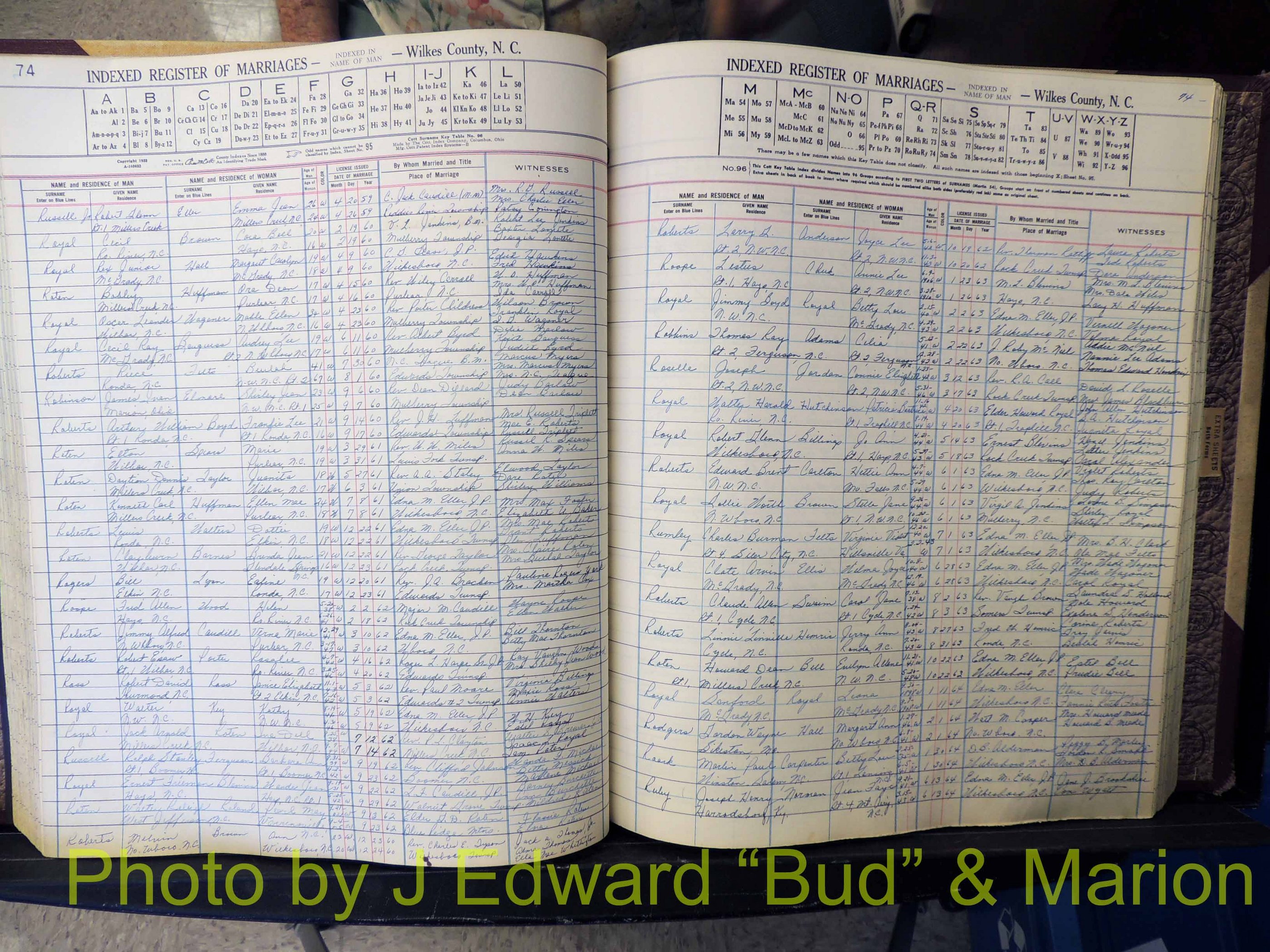 Wilkes Co, NC, Marriage Book 6, 1957-1965 (198).JPG