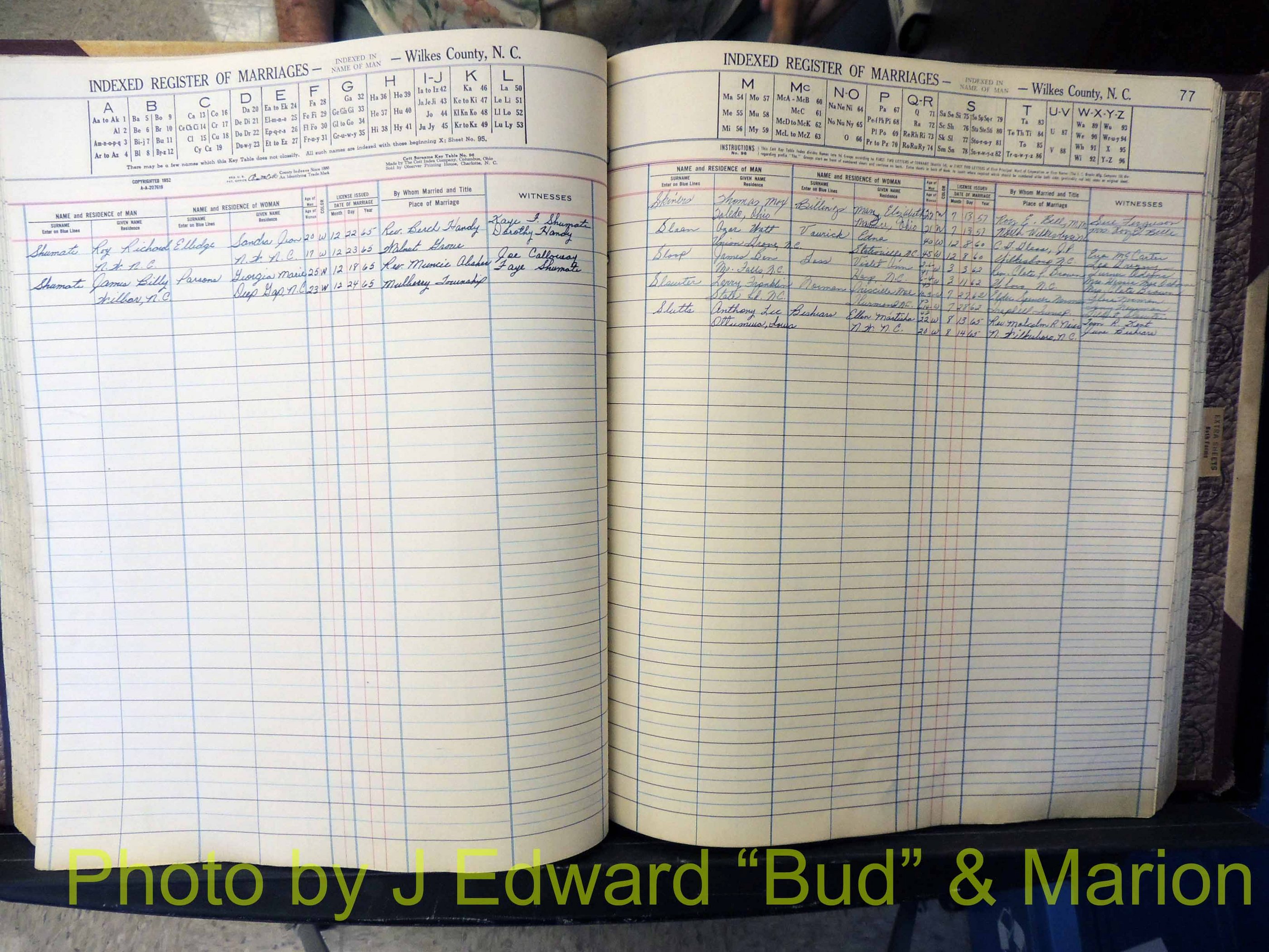 Wilkes Co, NC, Marriage Book 6, 1957-1965 (204).JPG