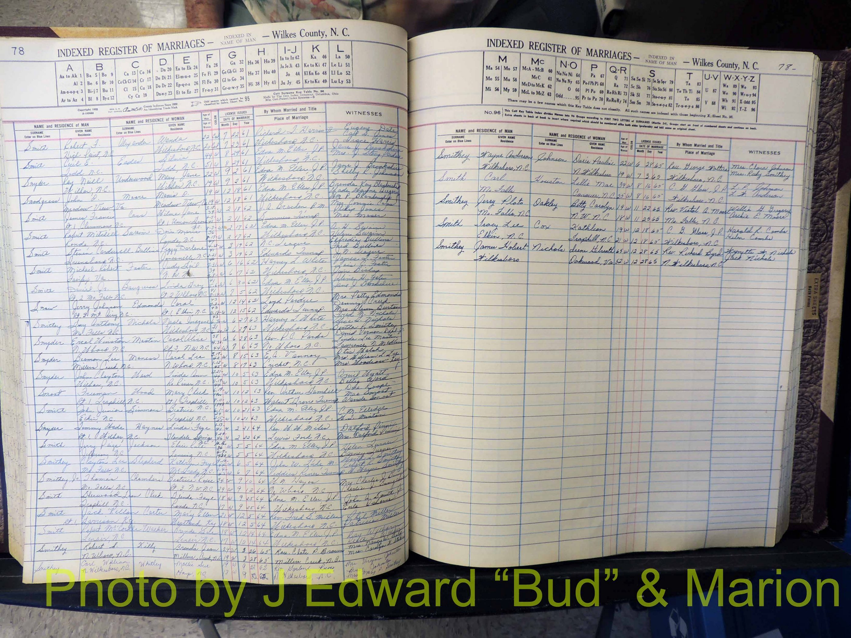 Wilkes Co, NC, Marriage Book 6, 1957-1965 (206).JPG