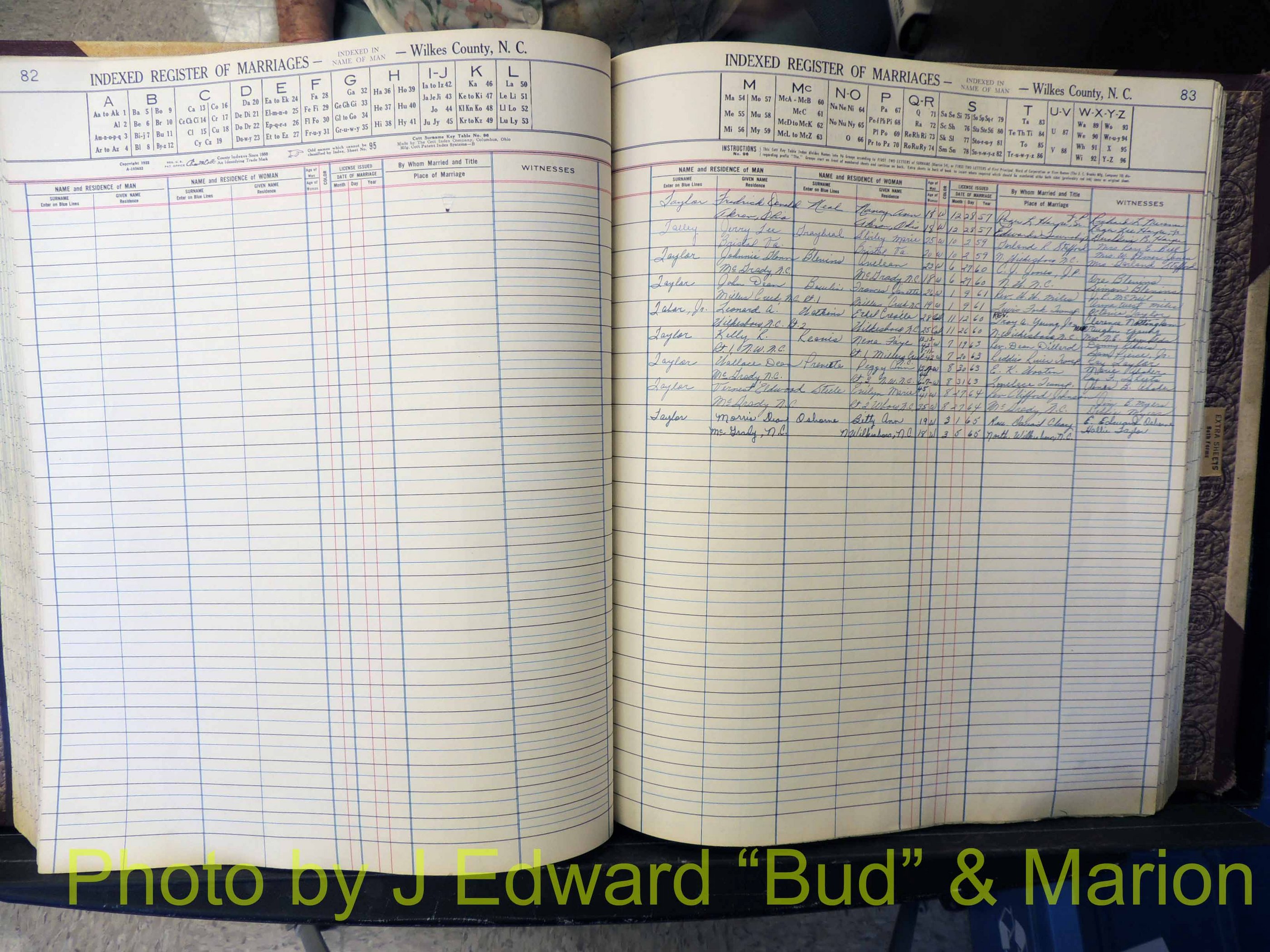 Wilkes Co, NC, Marriage Book 6, 1957-1965 (212).JPG