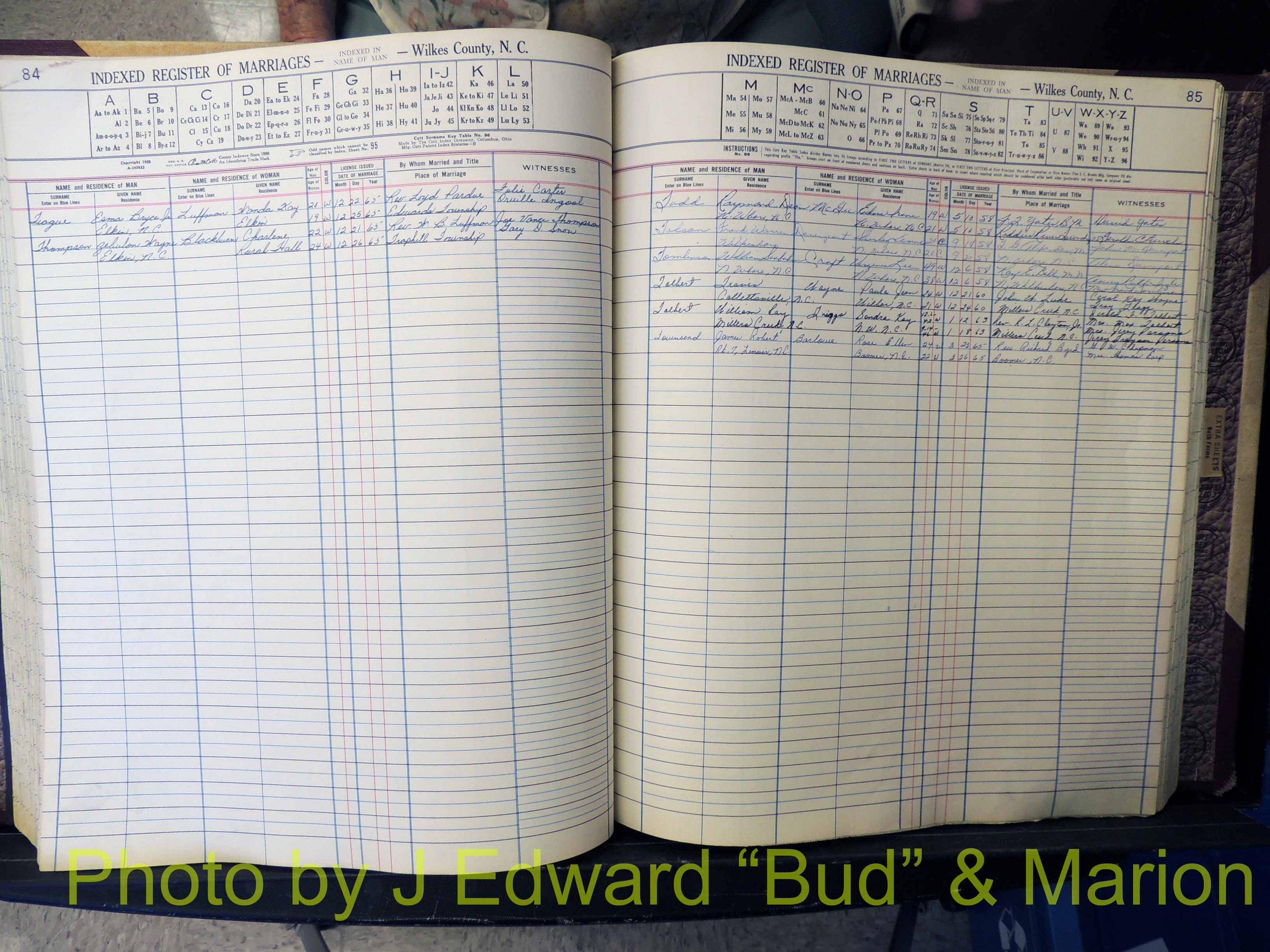 Wilkes Co, NC, Marriage Book 6, 1957-1965 (214).JPG