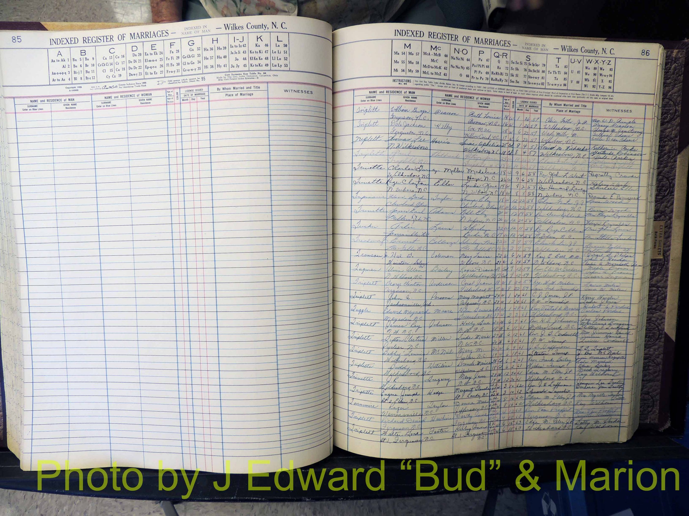 Wilkes Co, NC, Marriage Book 6, 1957-1965 (215).JPG