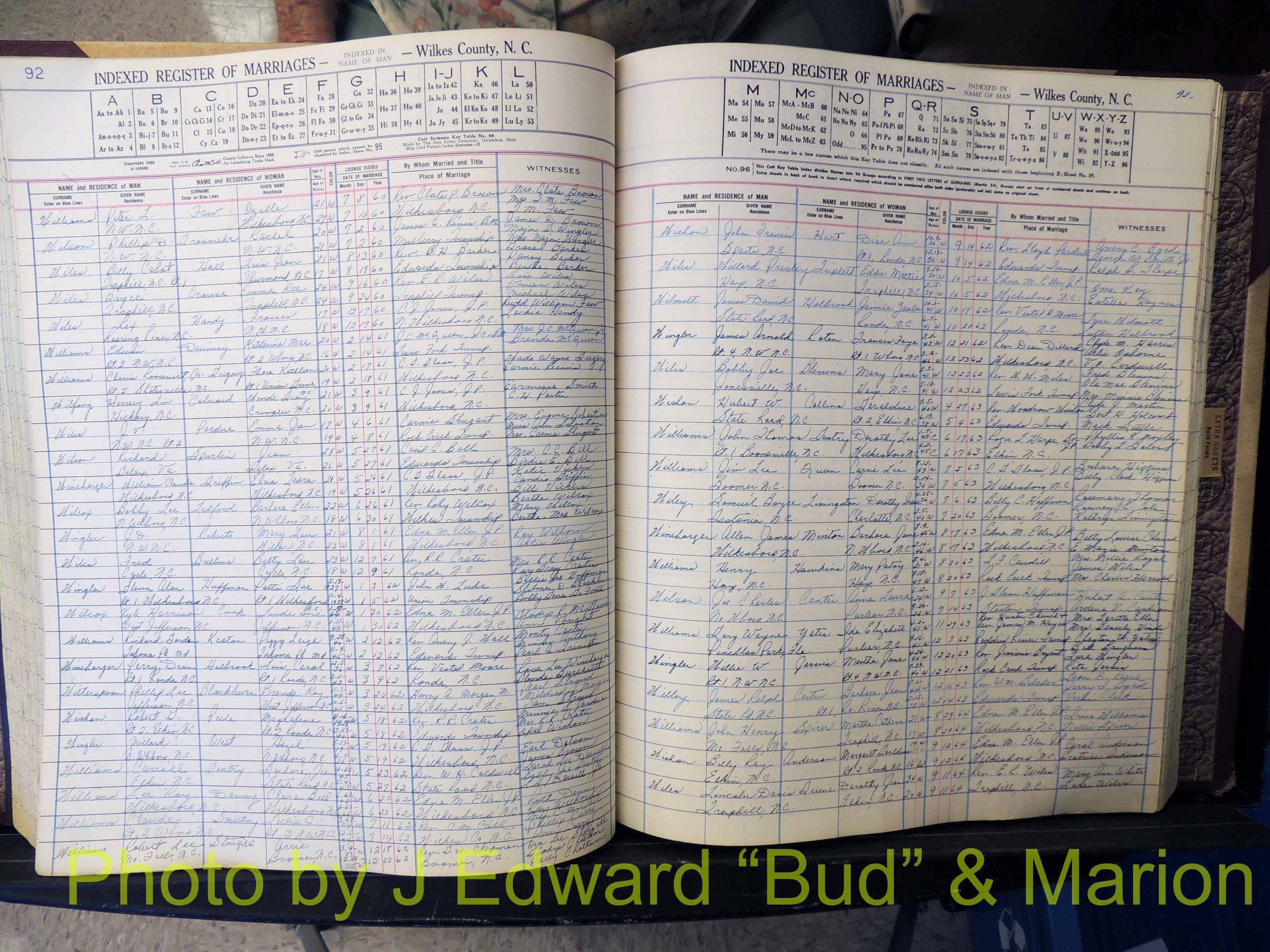 Wilkes Co, NC, Marriage Book 6, 1957-1965 (225).JPG