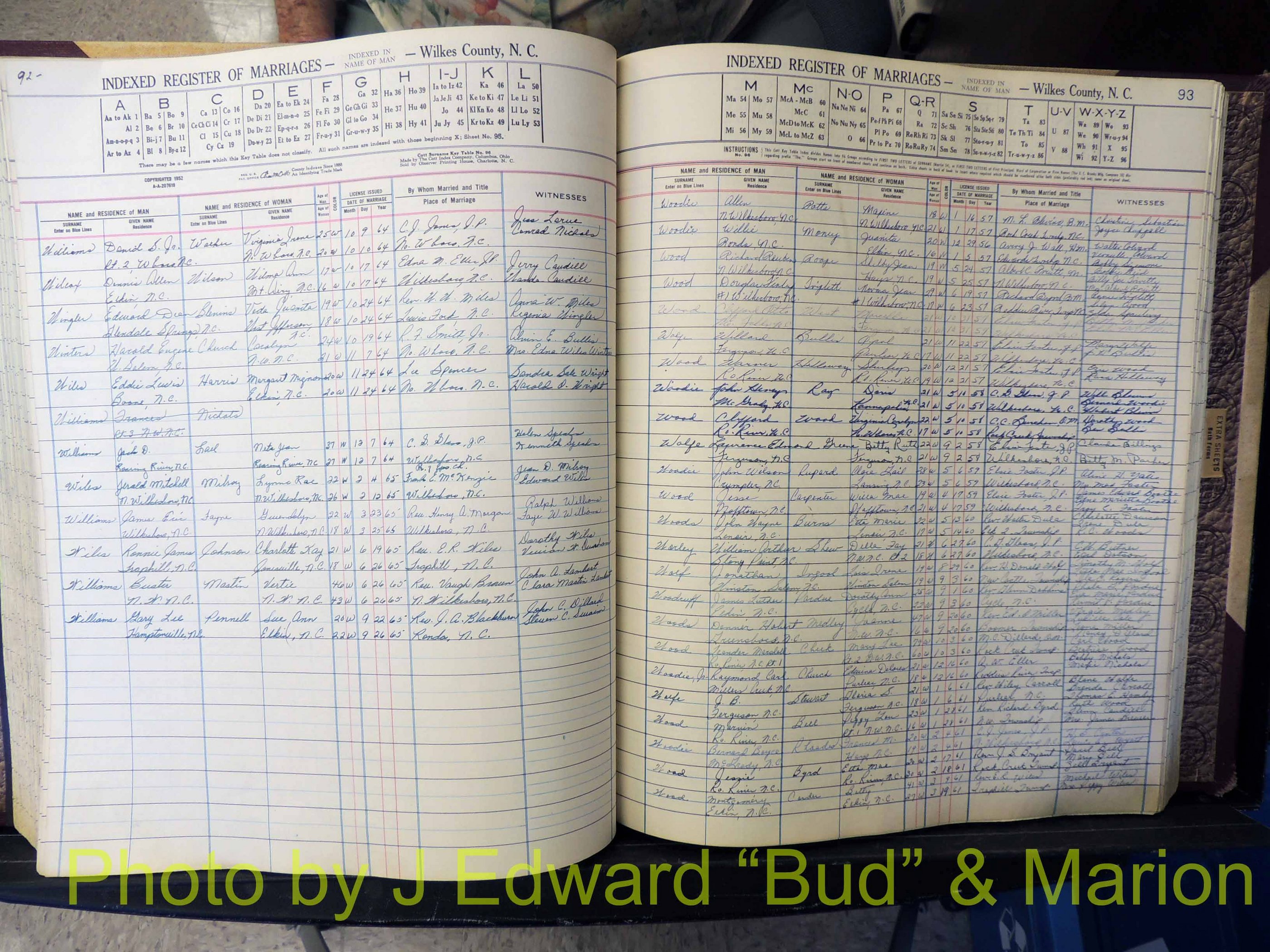Wilkes Co, NC, Marriage Book 6, 1957-1965 (226).JPG