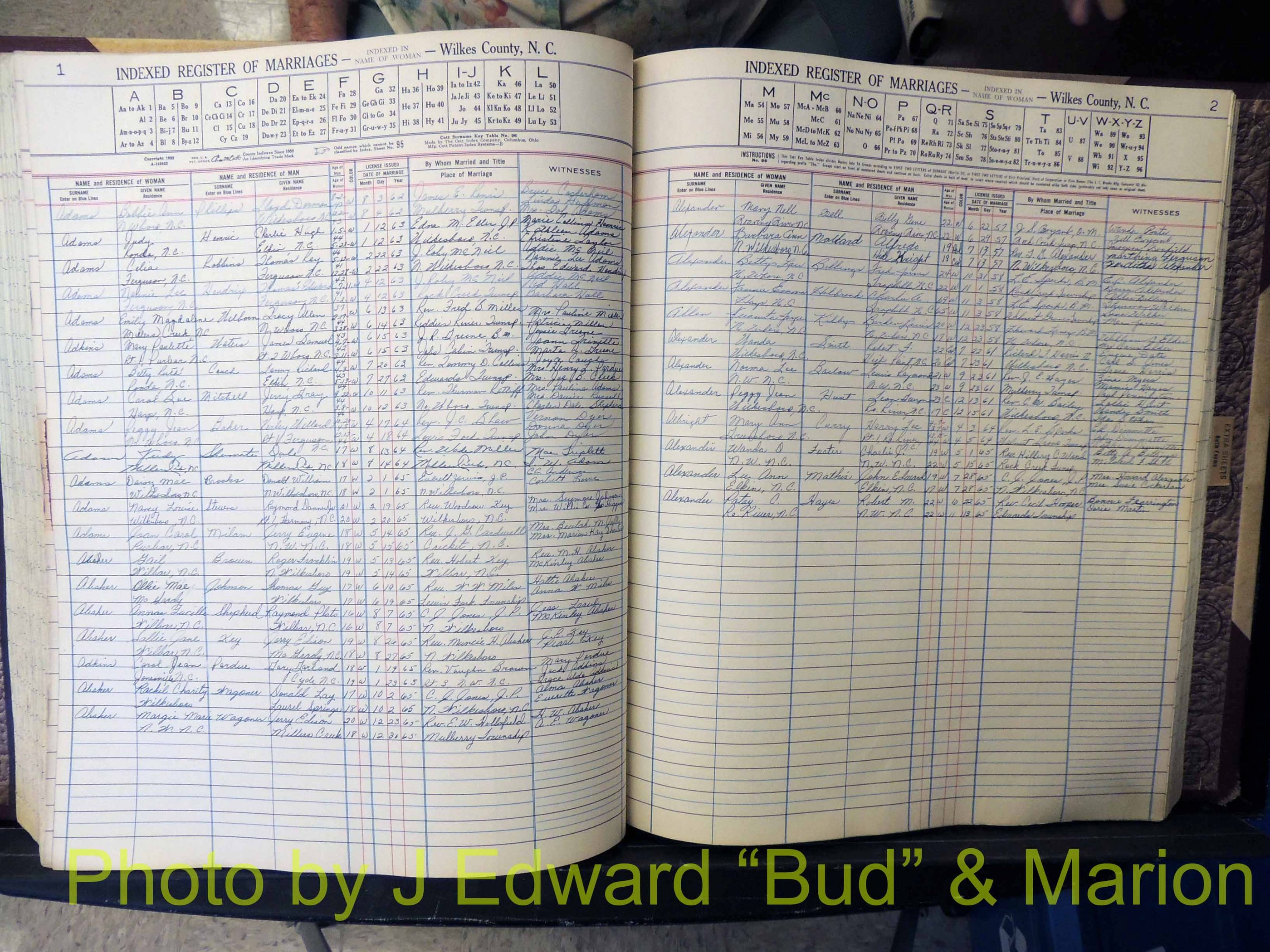 Wilkes Co, NC, Marriage Book 6, 1957-1965 (232).JPG
