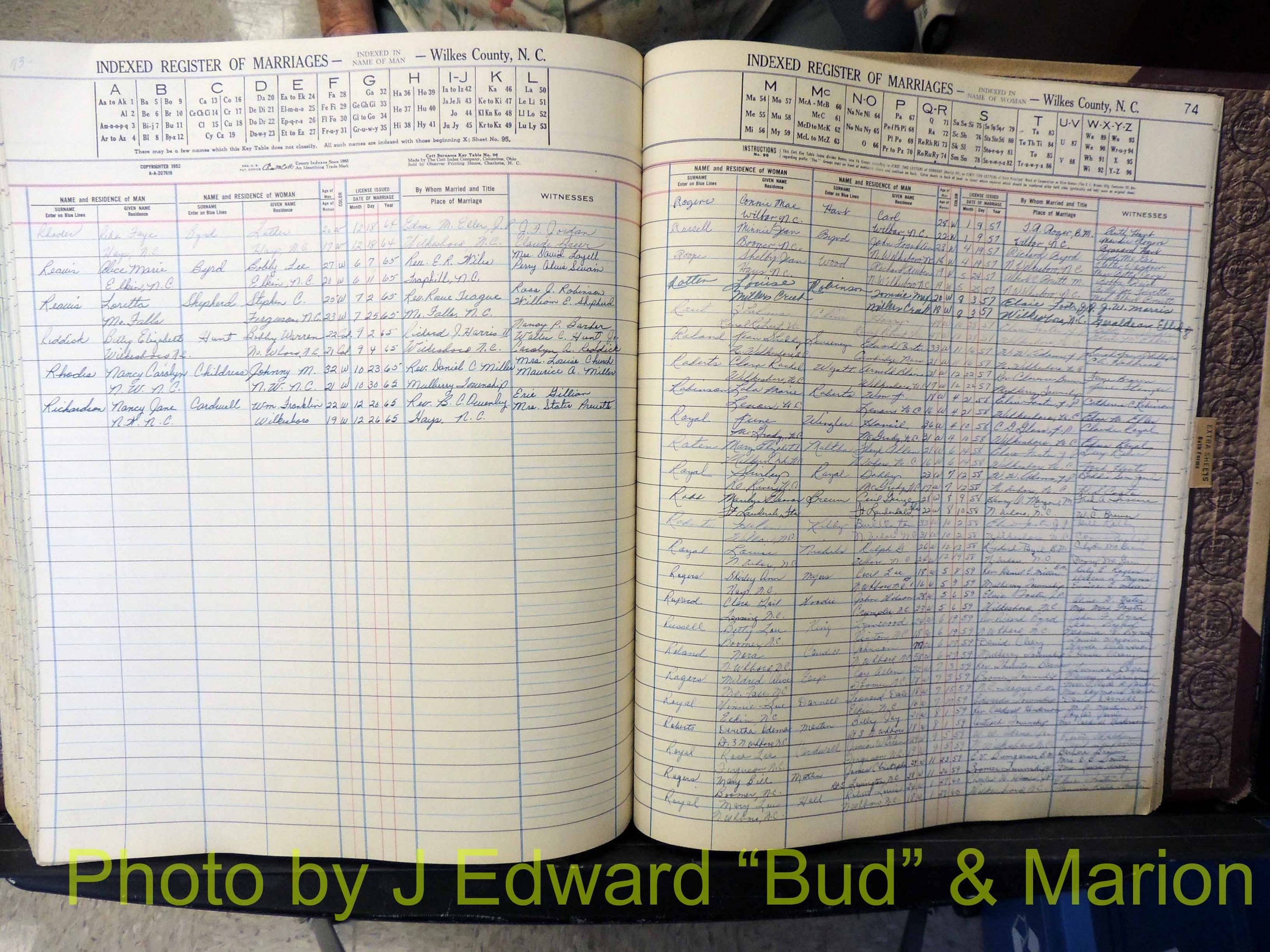 Wilkes Co, NC, Marriage Book 6, 1957-1965 (328).JPG