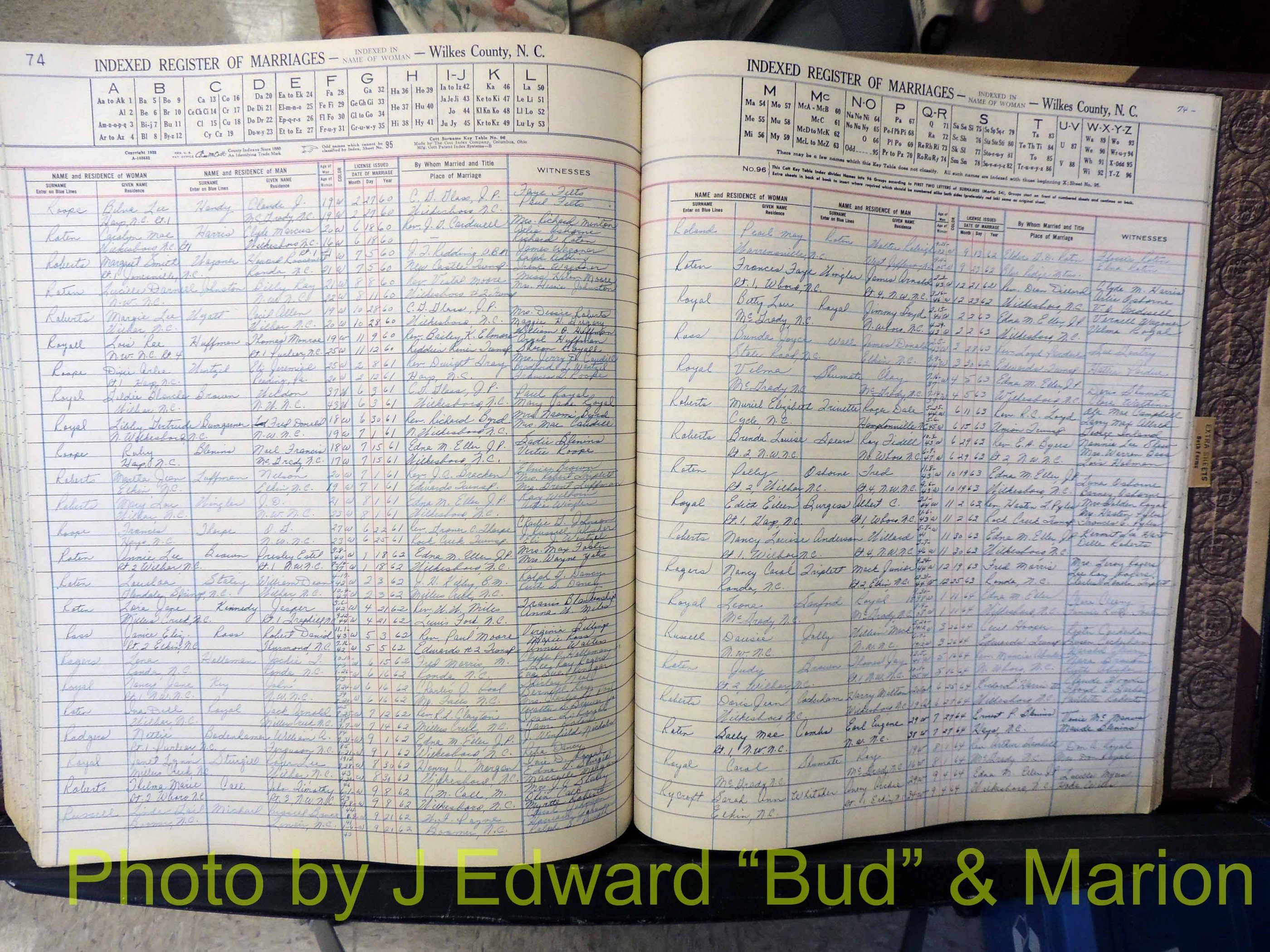Wilkes Co, NC, Marriage Book 6, 1957-1965 (329).JPG