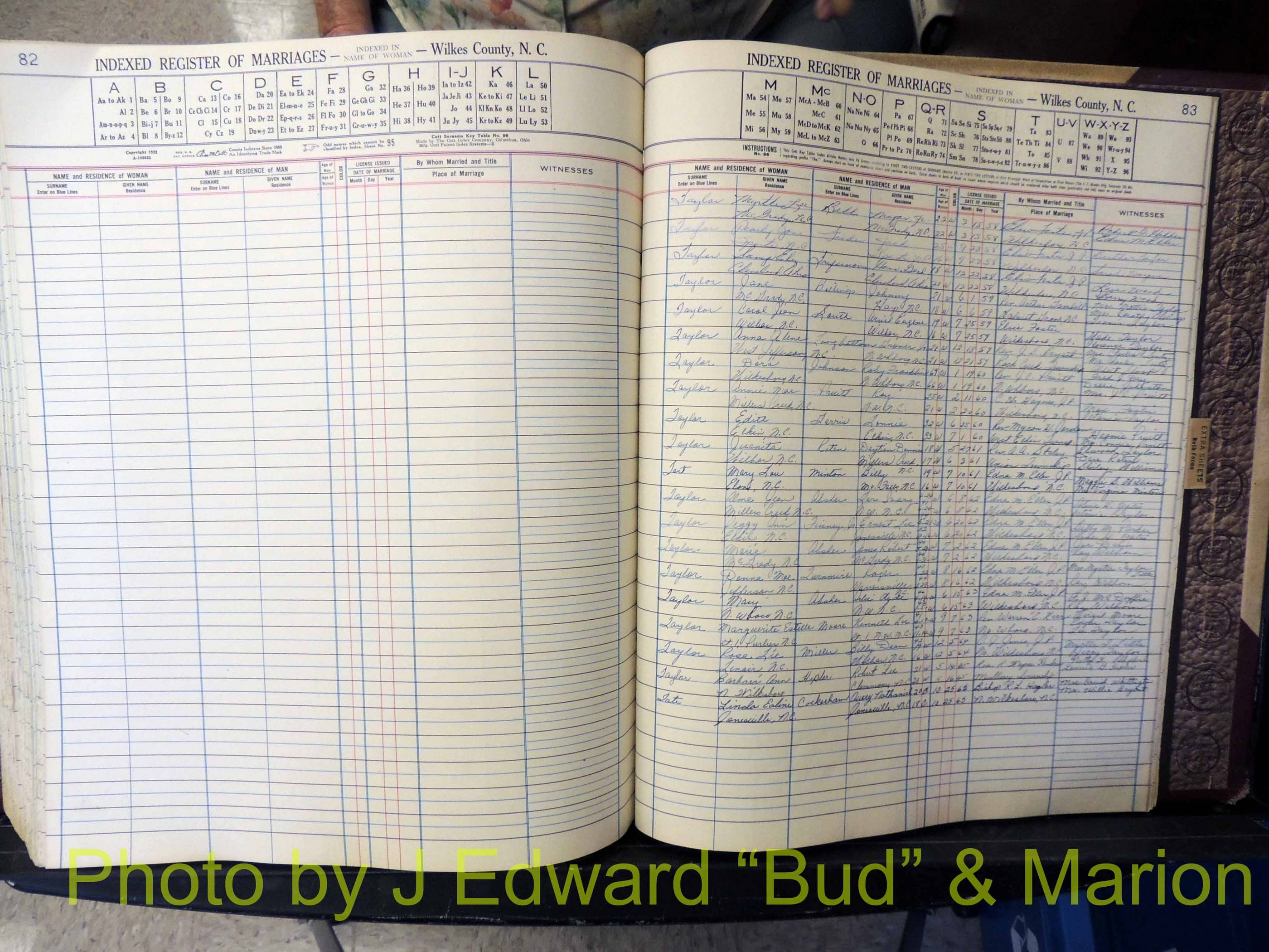 Wilkes Co, NC, Marriage Book 6, 1957-1965 (342).JPG